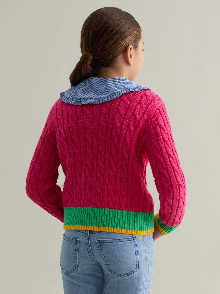 Cotton pullover with striped pattern_1