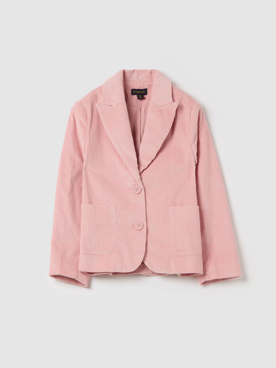 Single-breasted blazer in corduroy_0