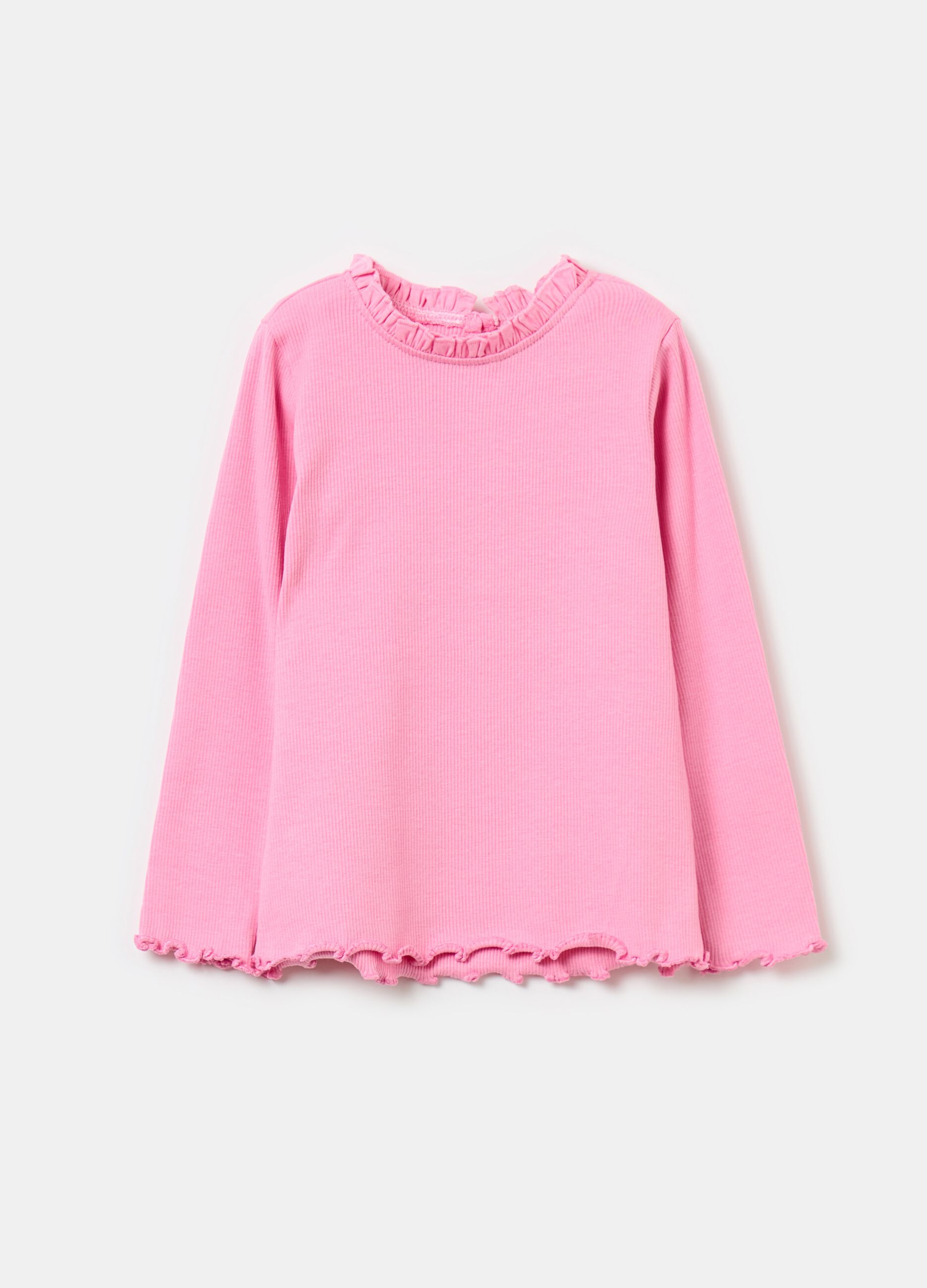 Long-sleeved T-shirt with frills