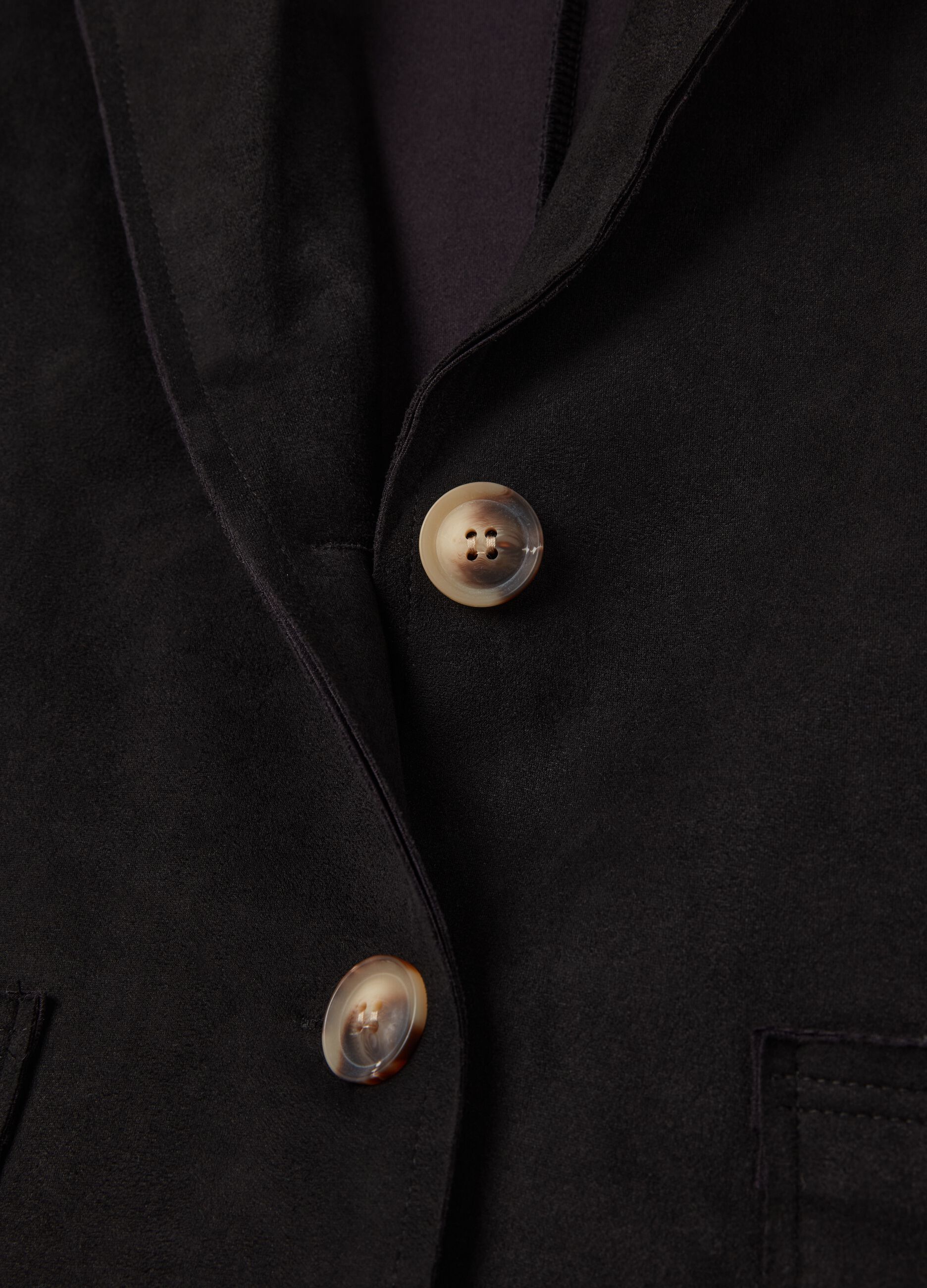 Single-breasted blazer with suede effect