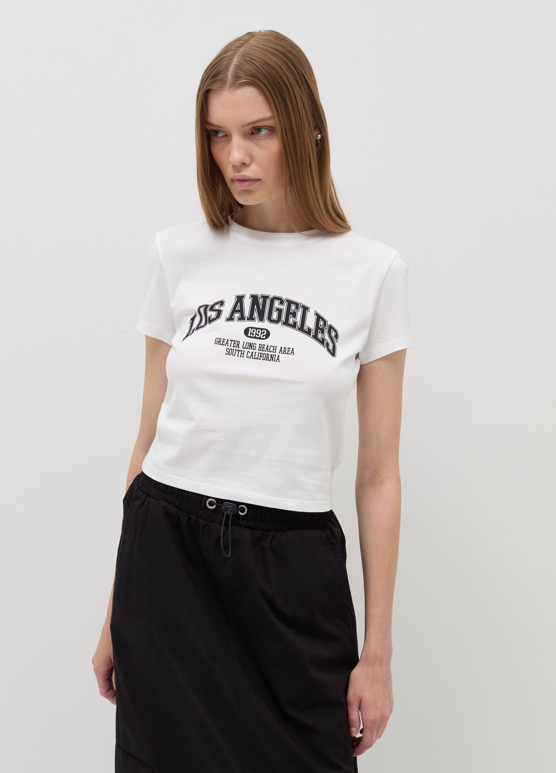 Crop T-shirt in cotton