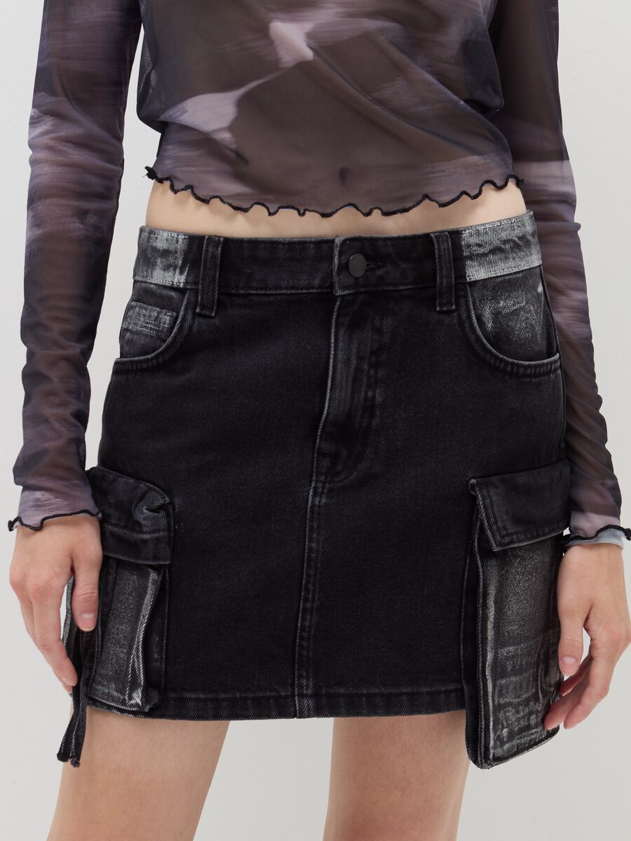 Cargo miniskirt in denim_5