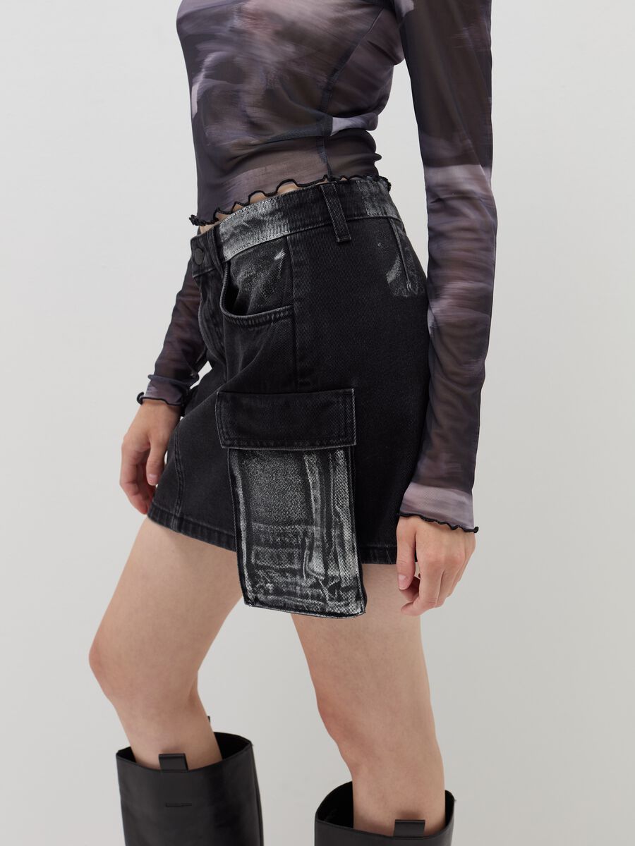 Cargo miniskirt in denim_2