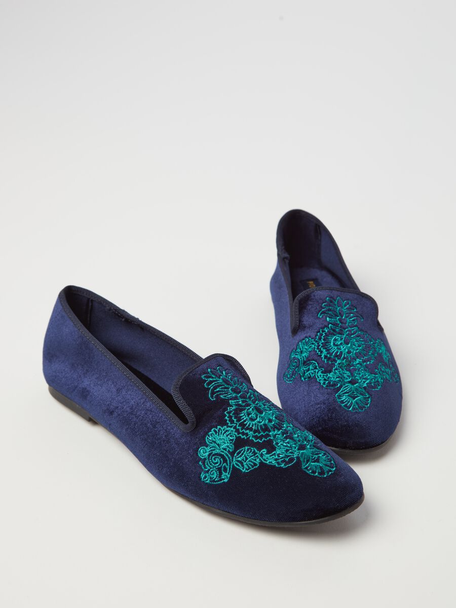 Velvet slipper shoes with embroidery_2