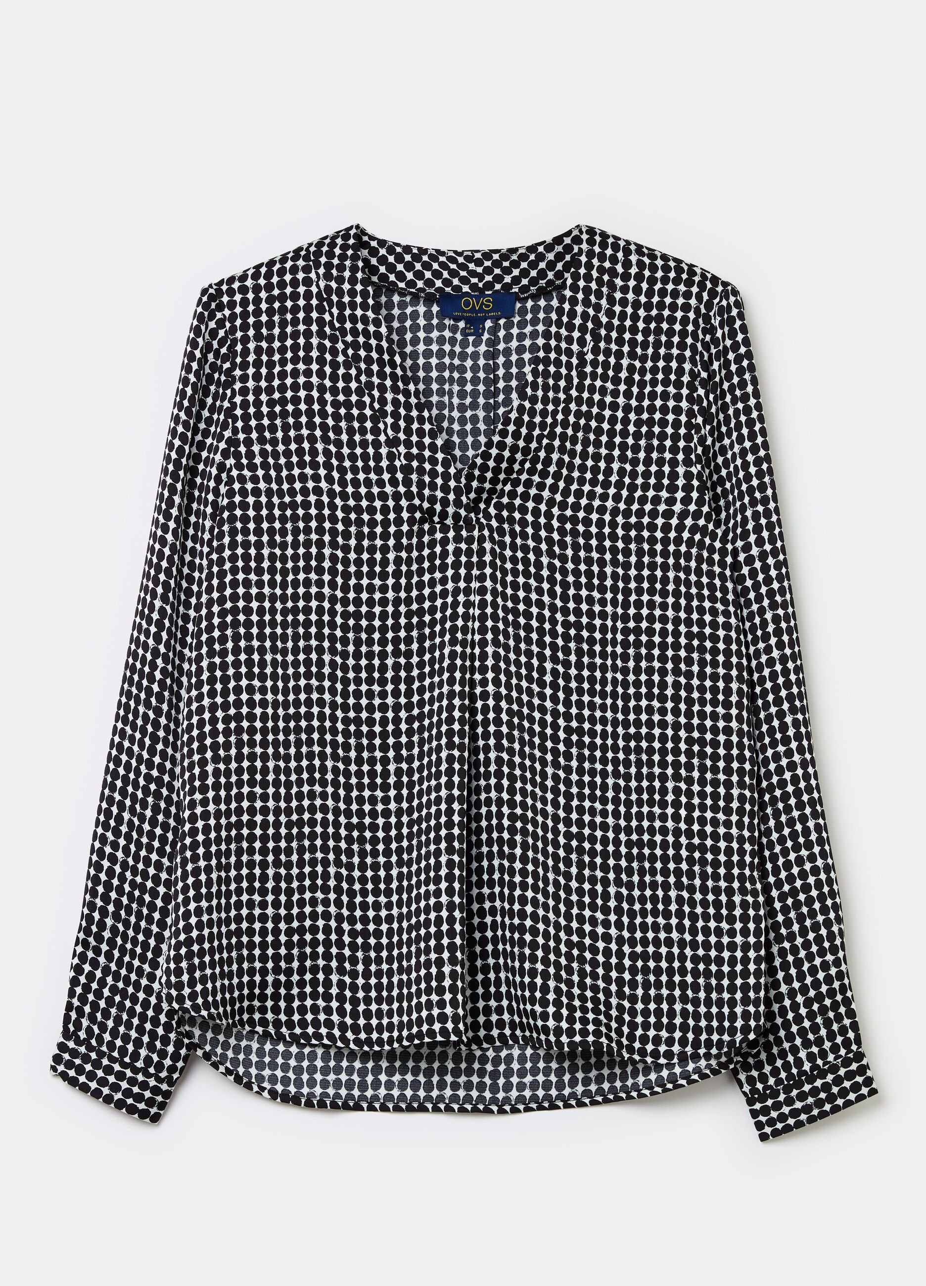 Blouse with polka dot pattern