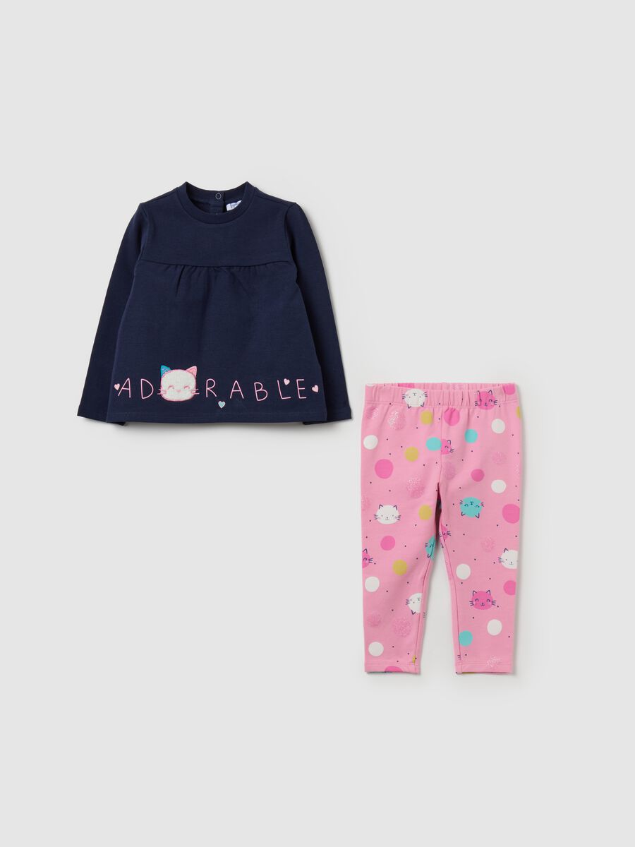 Jogging set con stampa e patch boucle_0