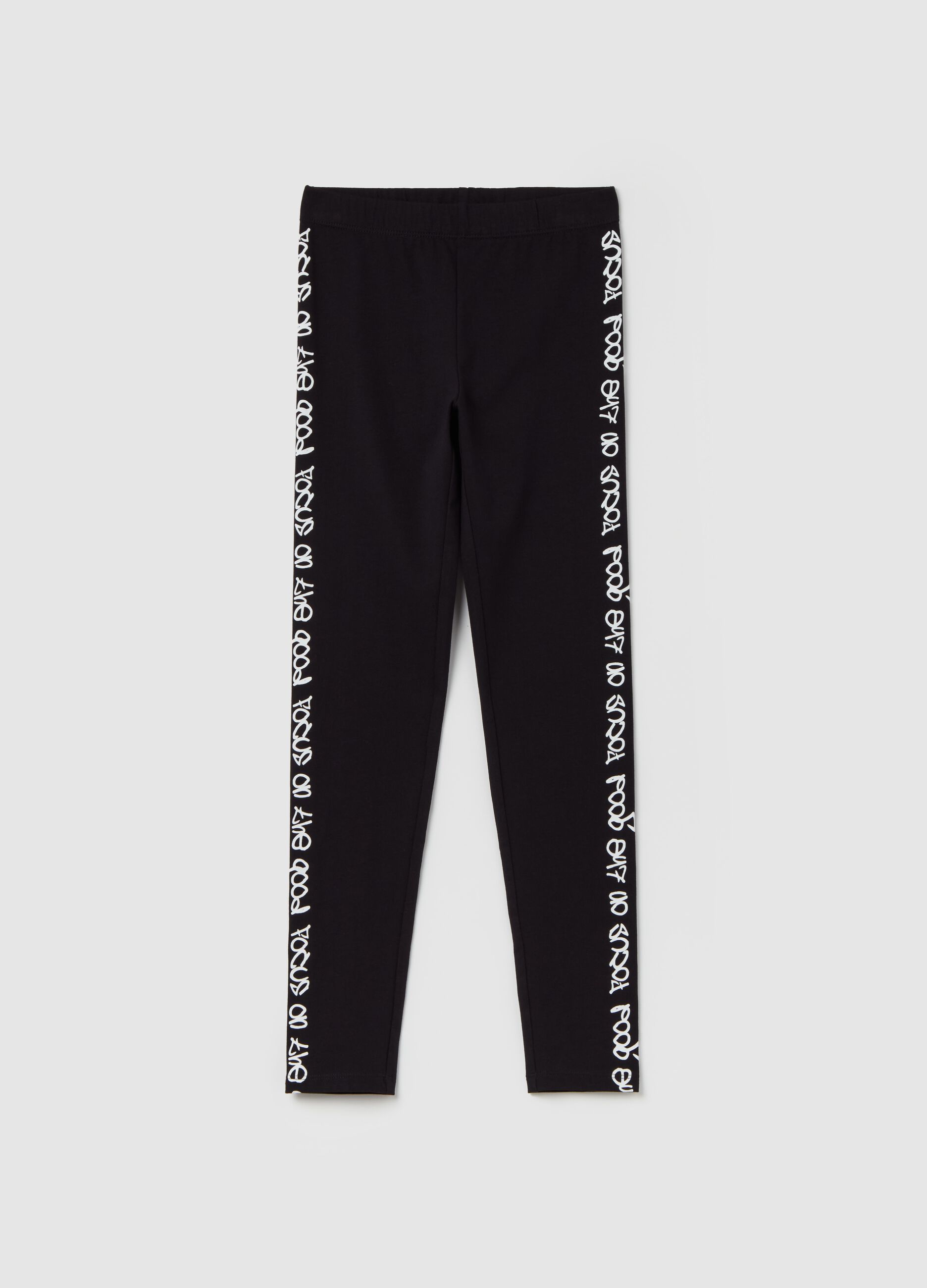 Leggings with printed lettering