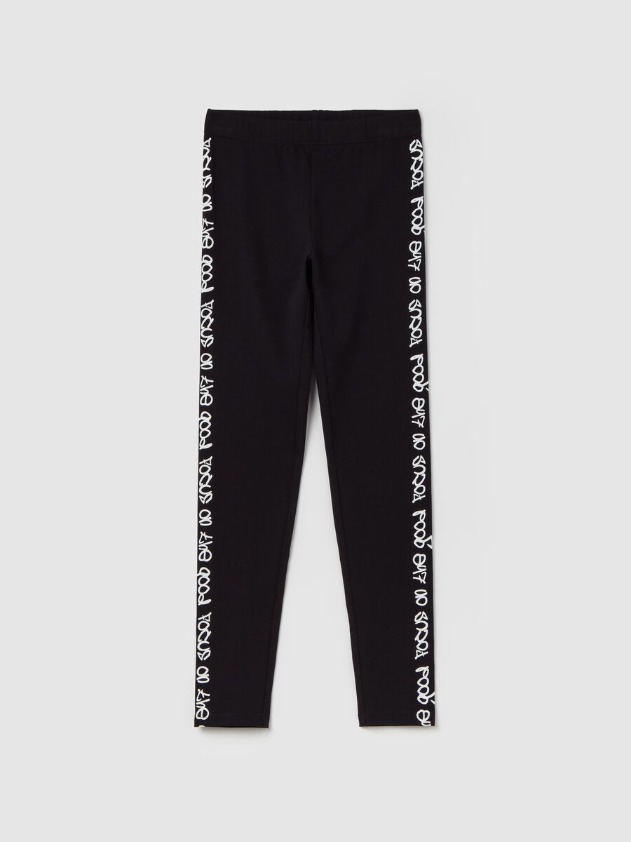 Leggings with printed lettering_0