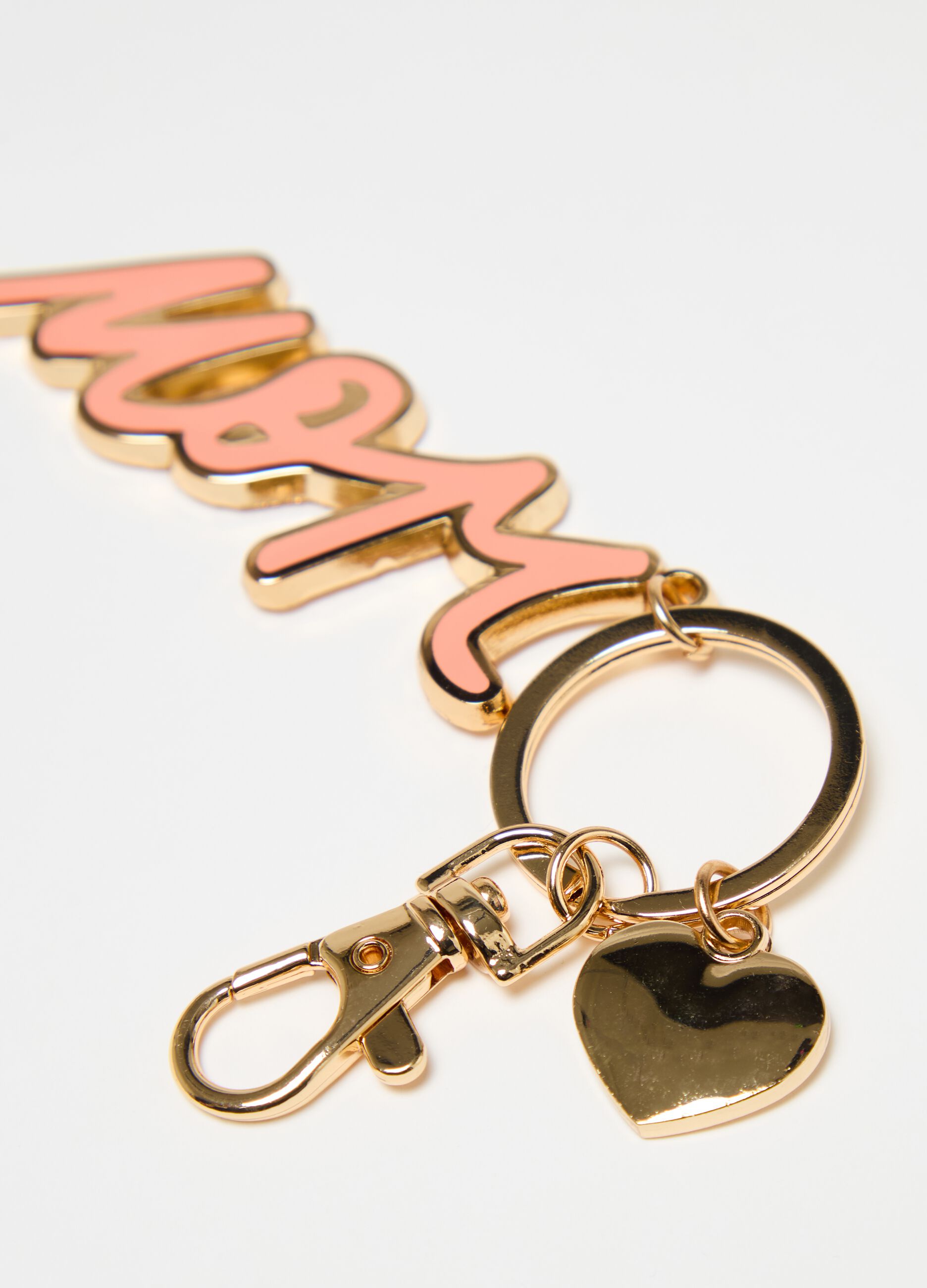 Keyring with enamel lettering and heart