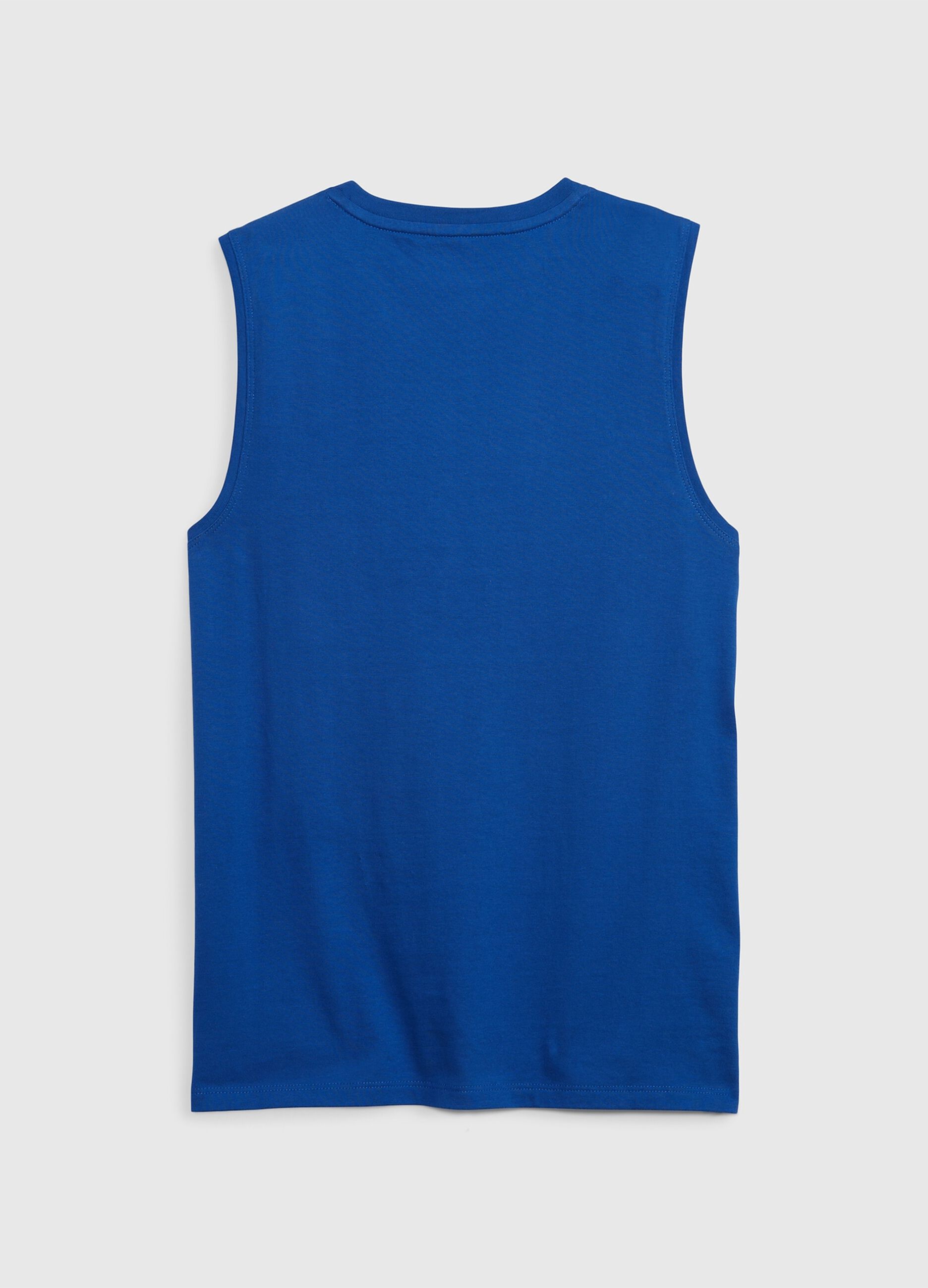 Cotton tank top with lettering print