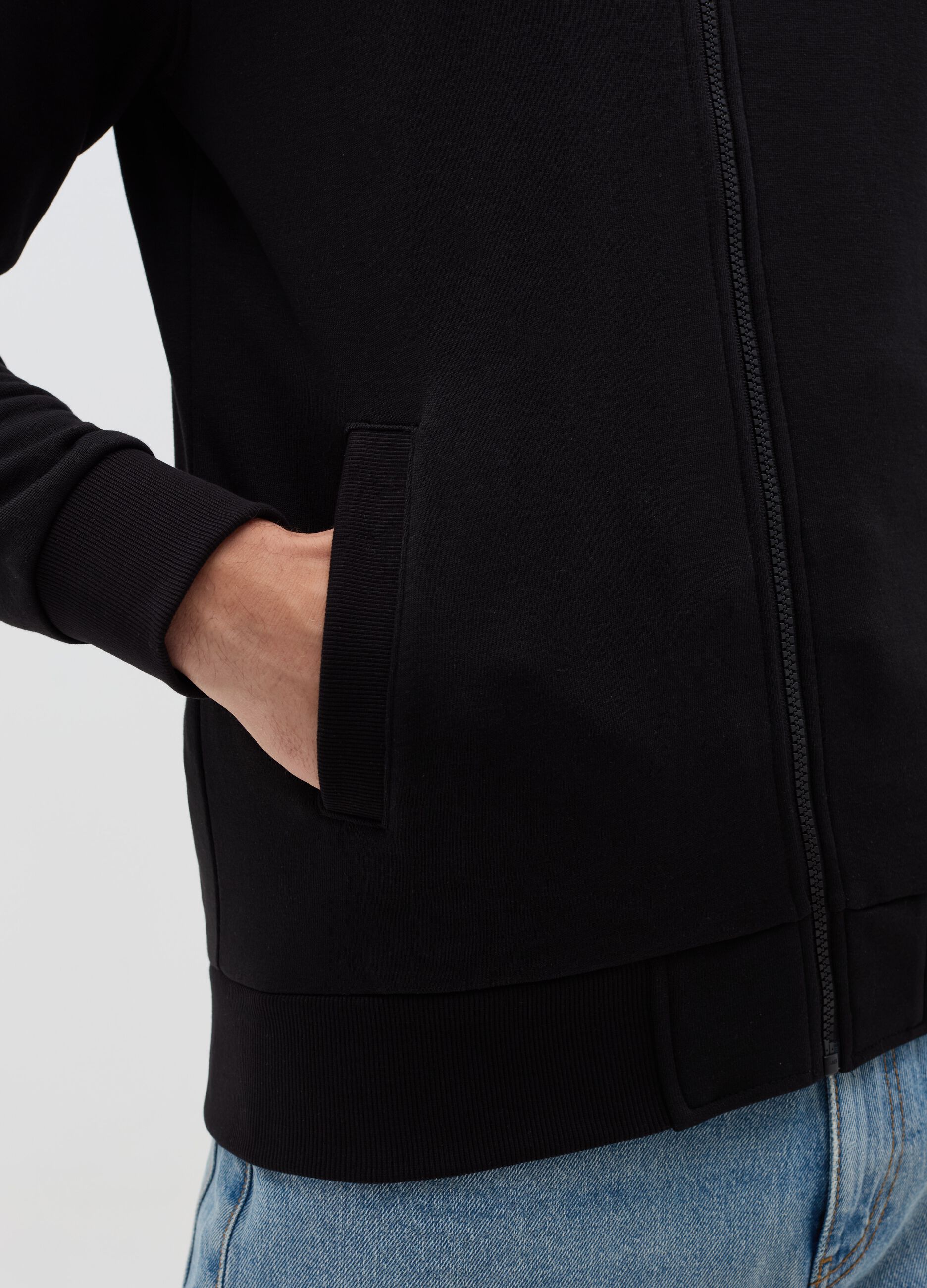 Full-zip in French Terry a collo alto