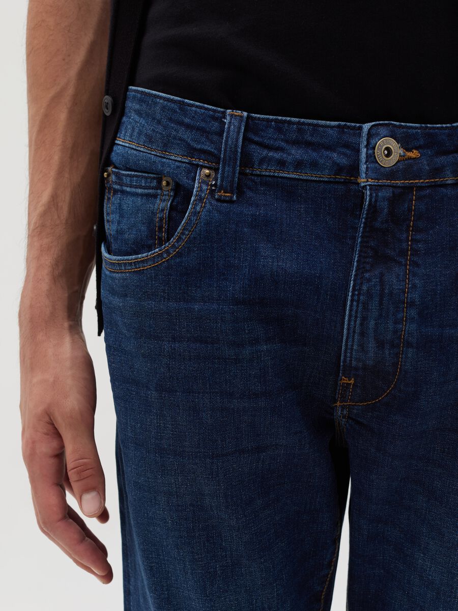 Slim-fit cross-hatch cotton jeans_3