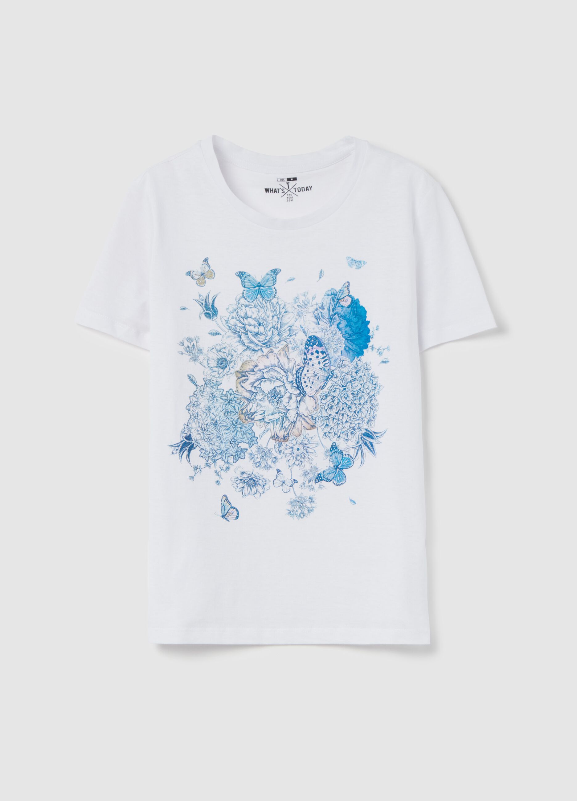 T-shirt with butterflies with flowers print