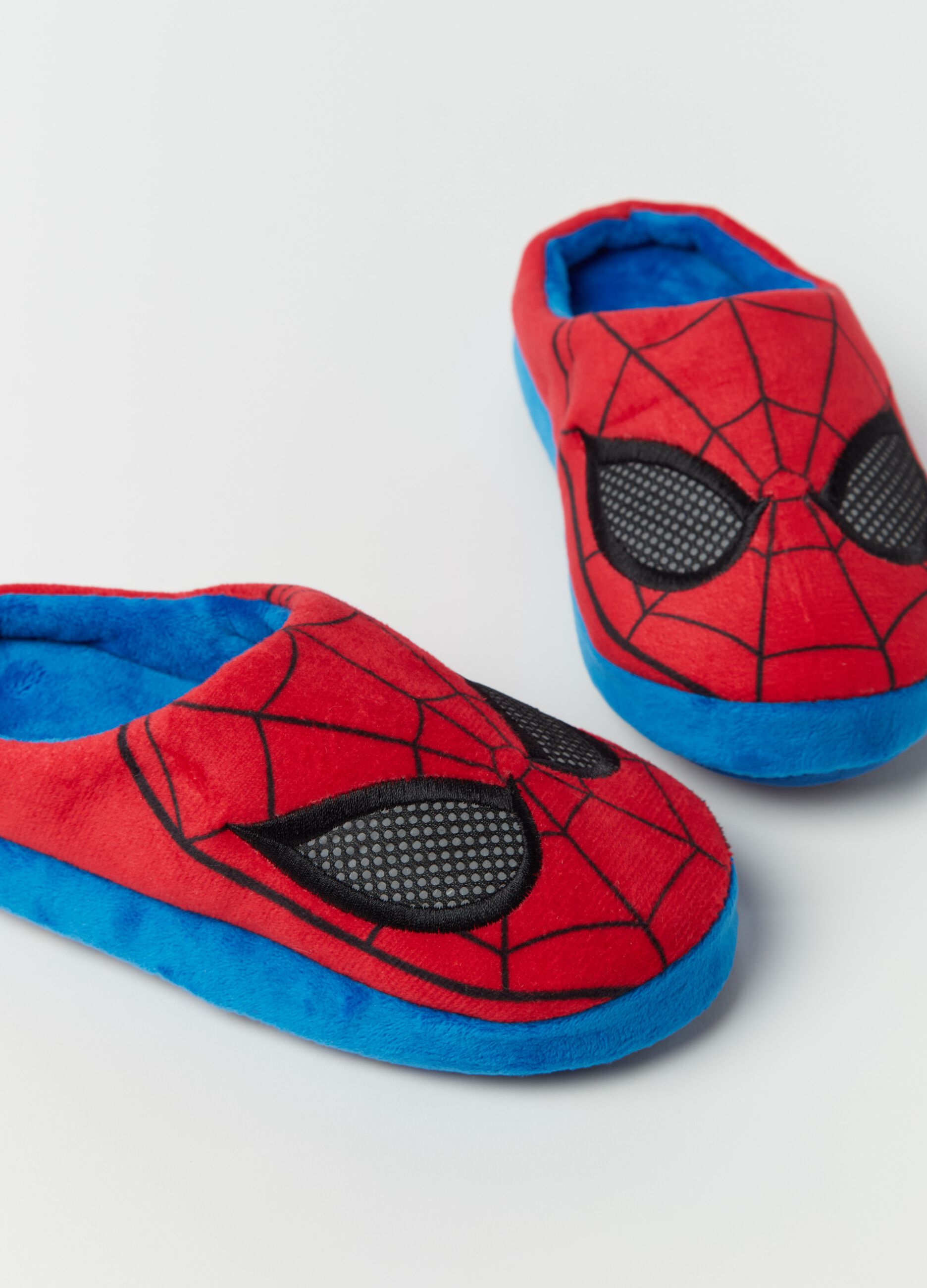 Velour slippers with Spider-Man print