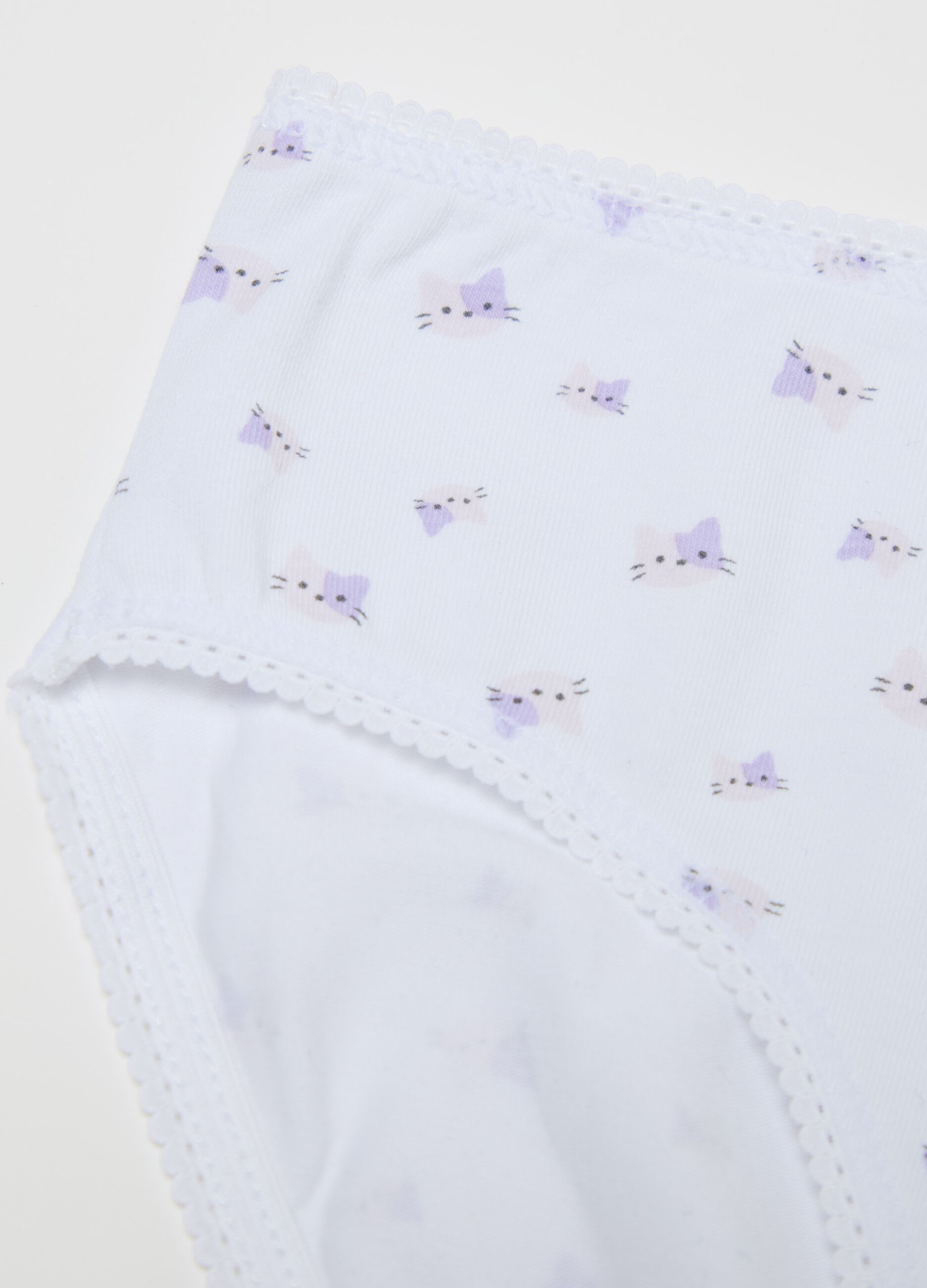 Jersey briefs with kittens print