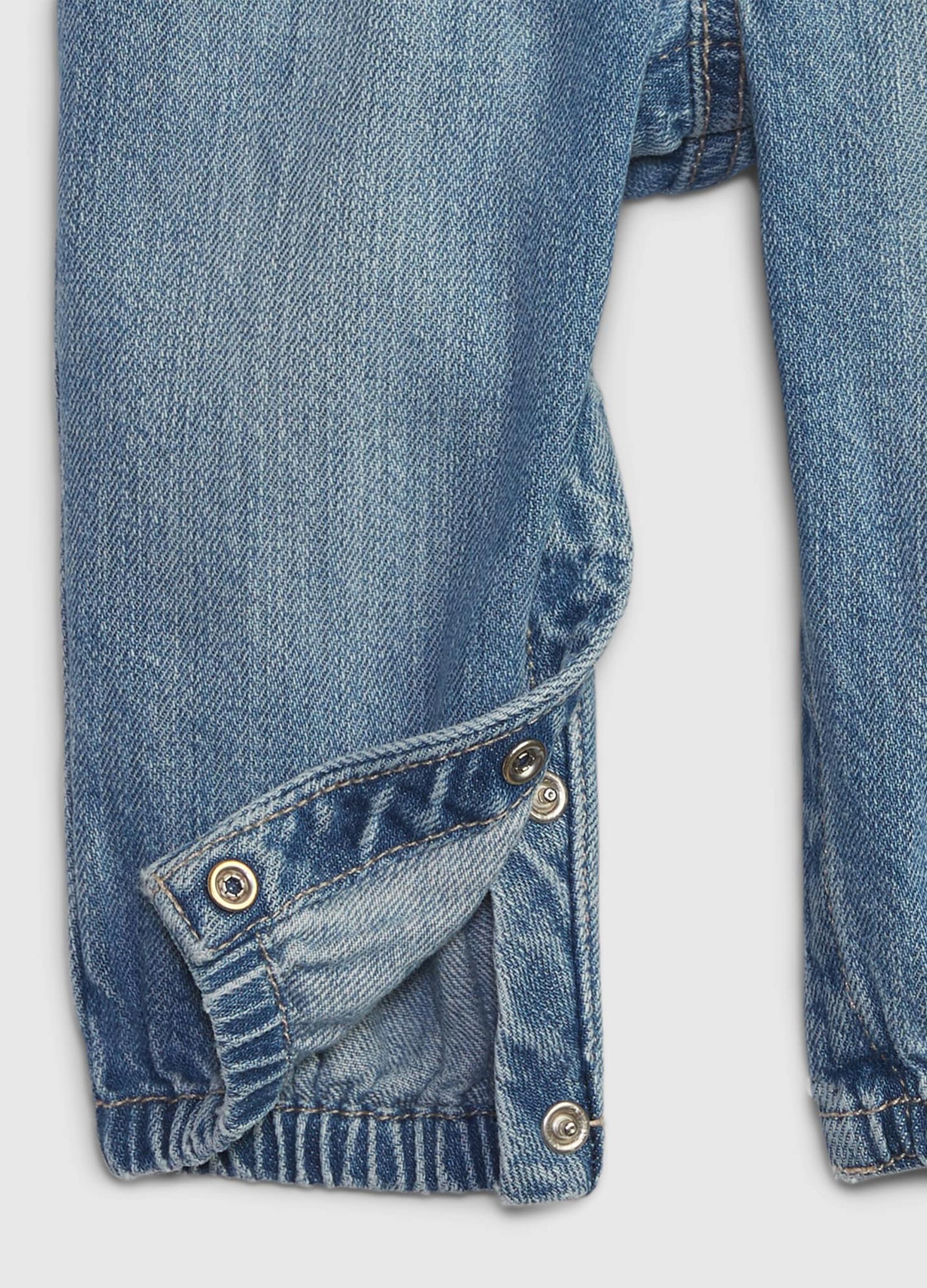 Organic cotton jeans with teddy bear embroidery