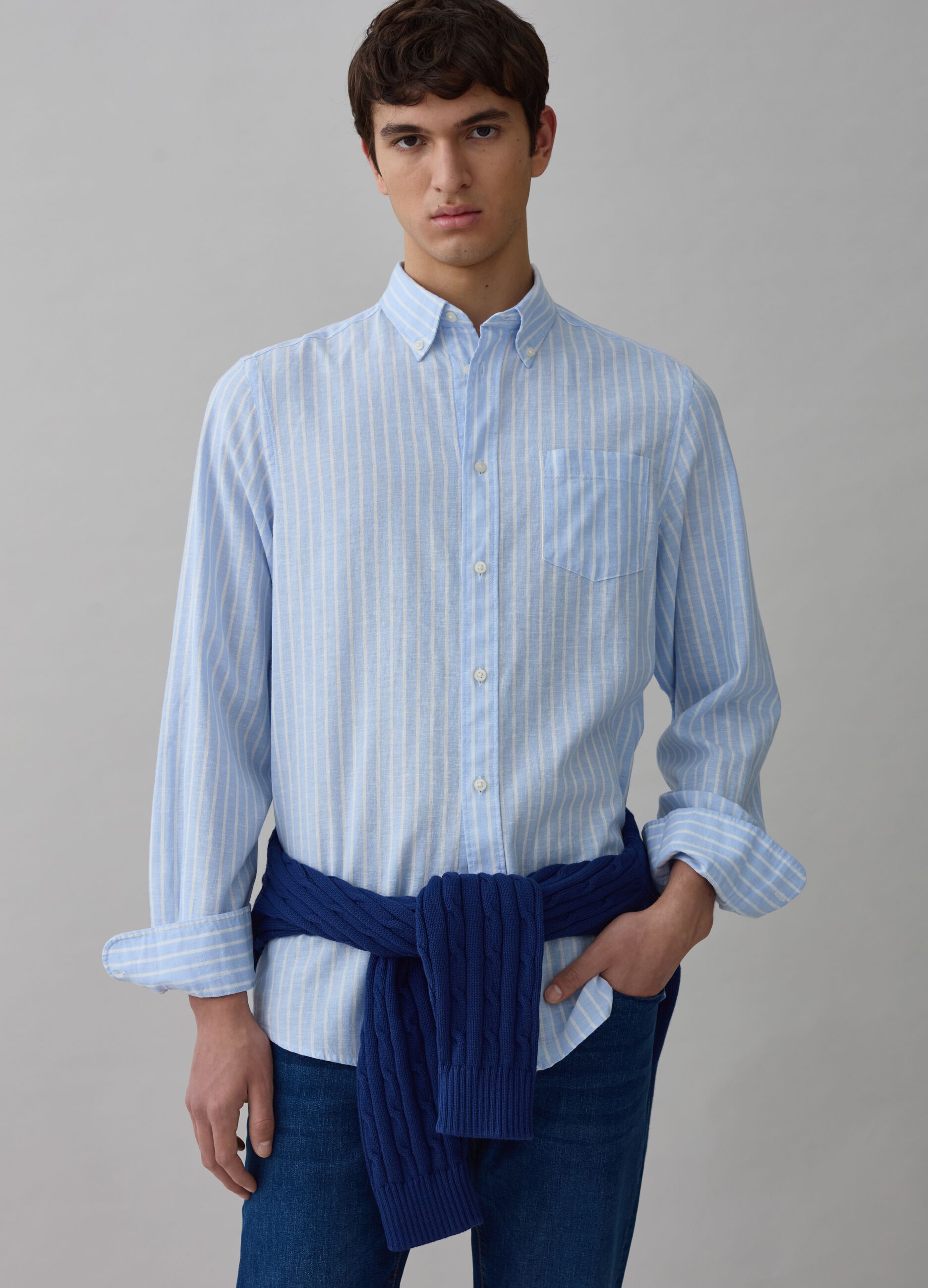 Ovs Camicia regular fit button-down a righe