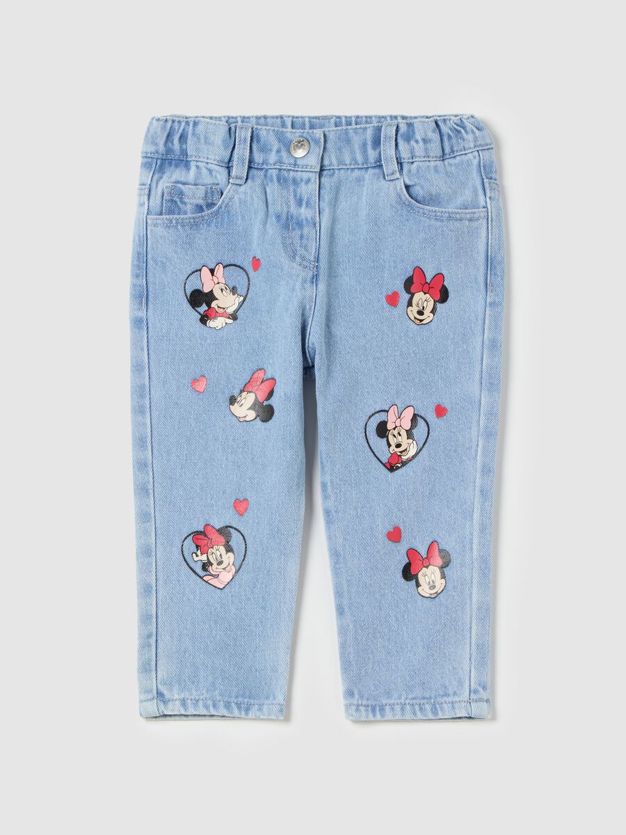 Five-pocket jeans with Minnie Mouse print_0