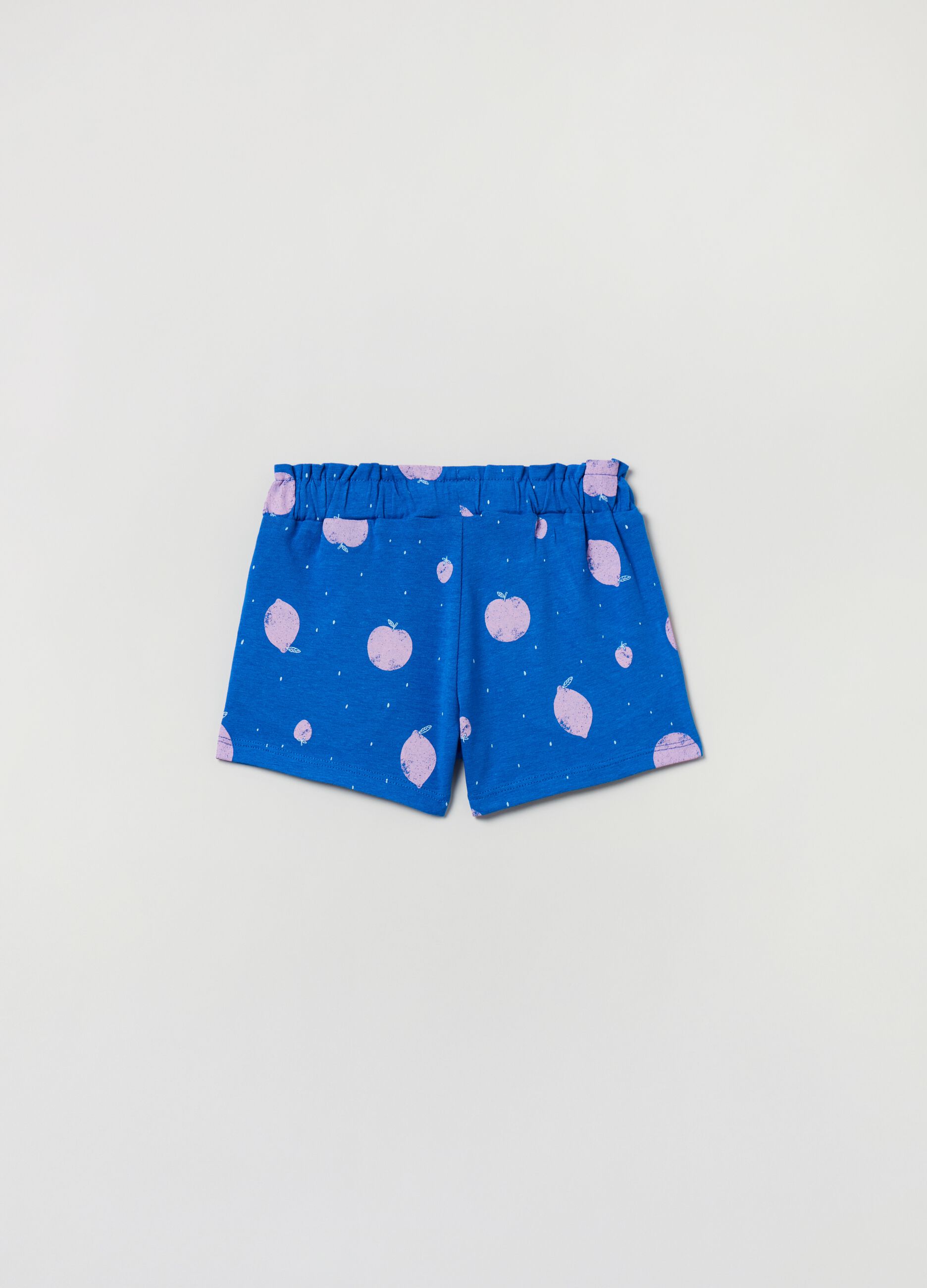 Jersey shorts with fruit print