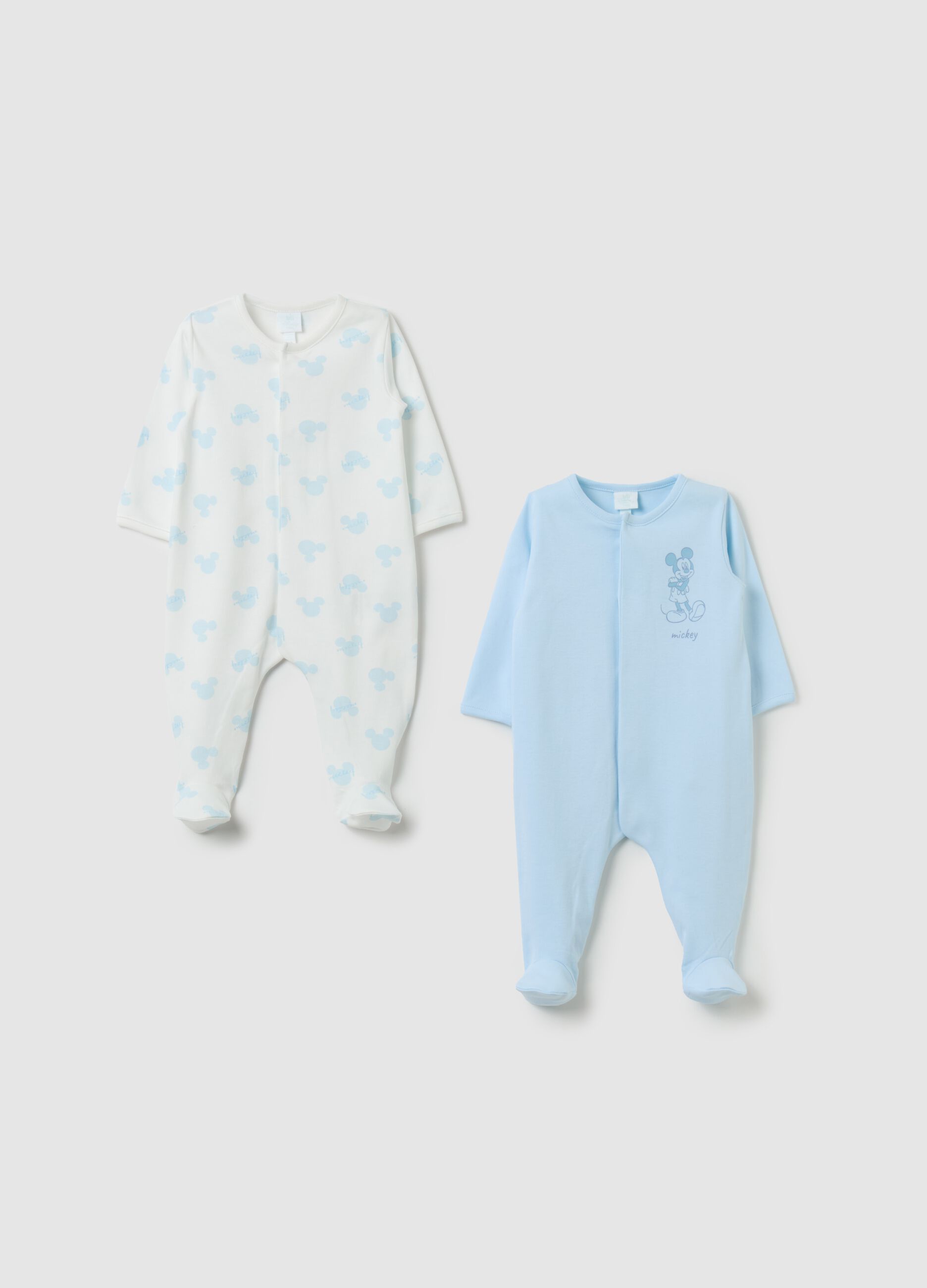 Two-pack onesies in organic cotton with Mickey Mouse print