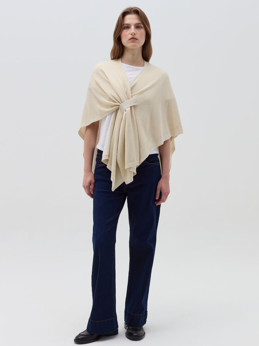 Lurex cape with knot_0