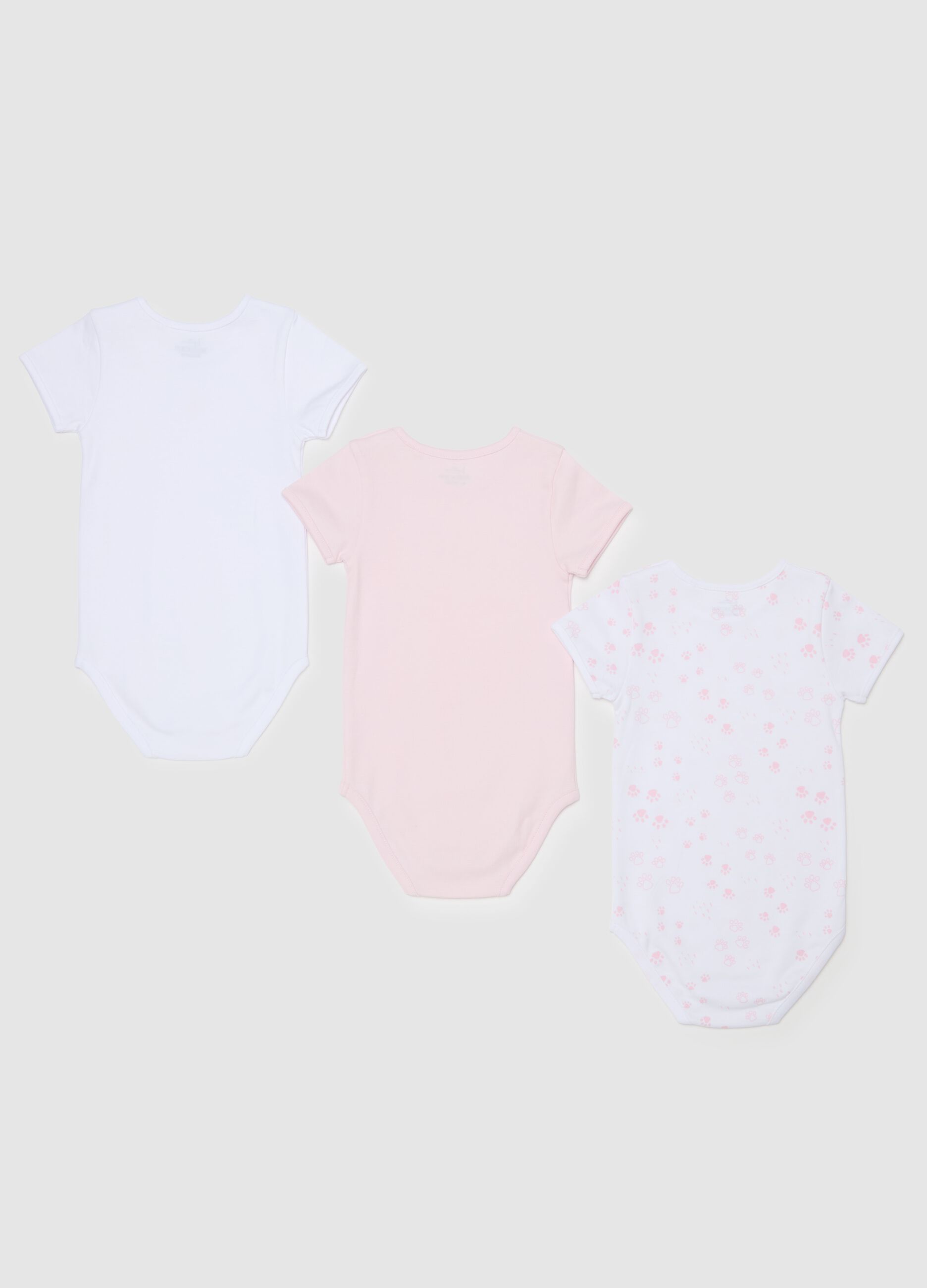 Three-pack bodysuits in organic cotton with print