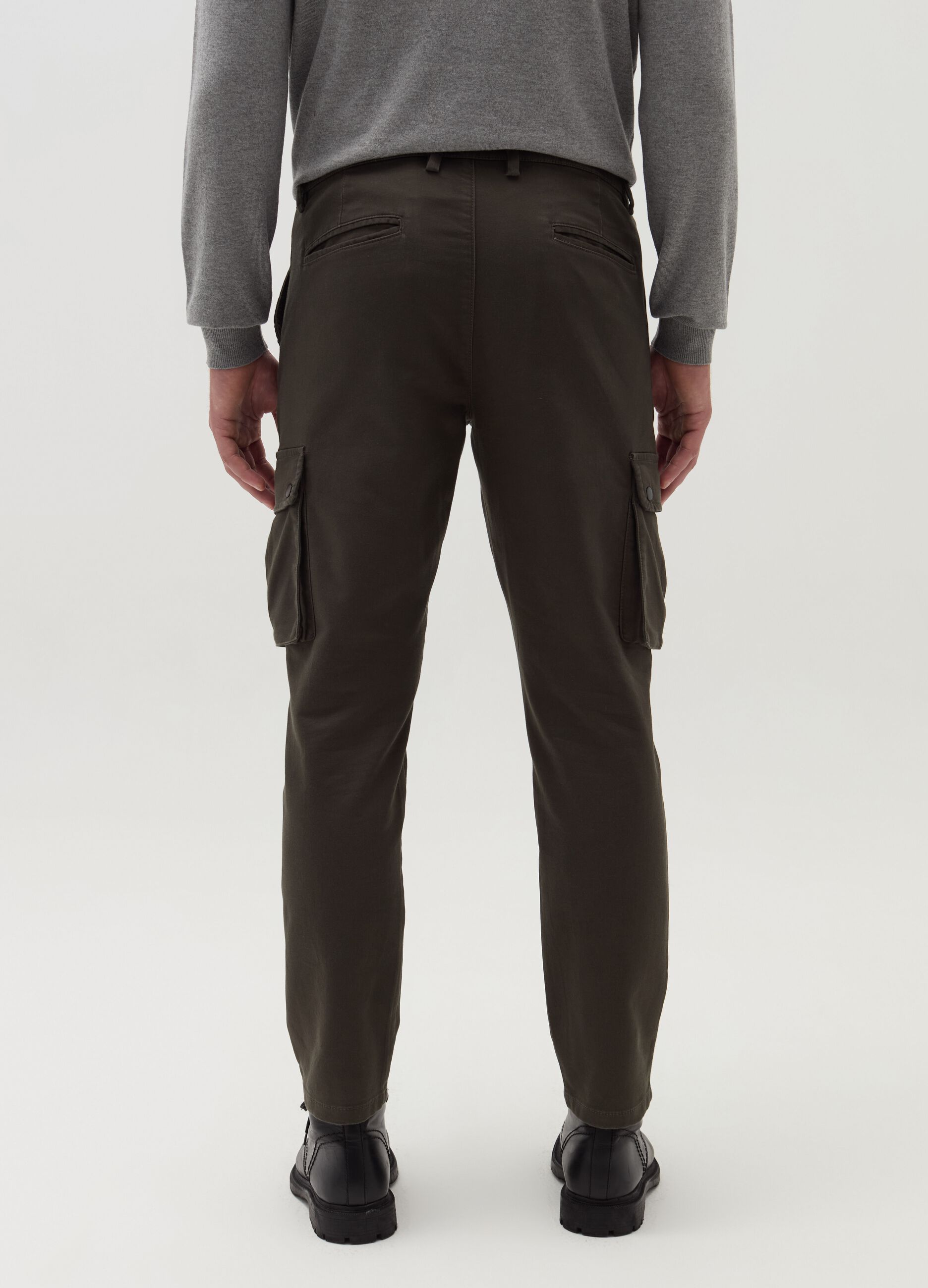 Pantalone cargo in cotone stretch