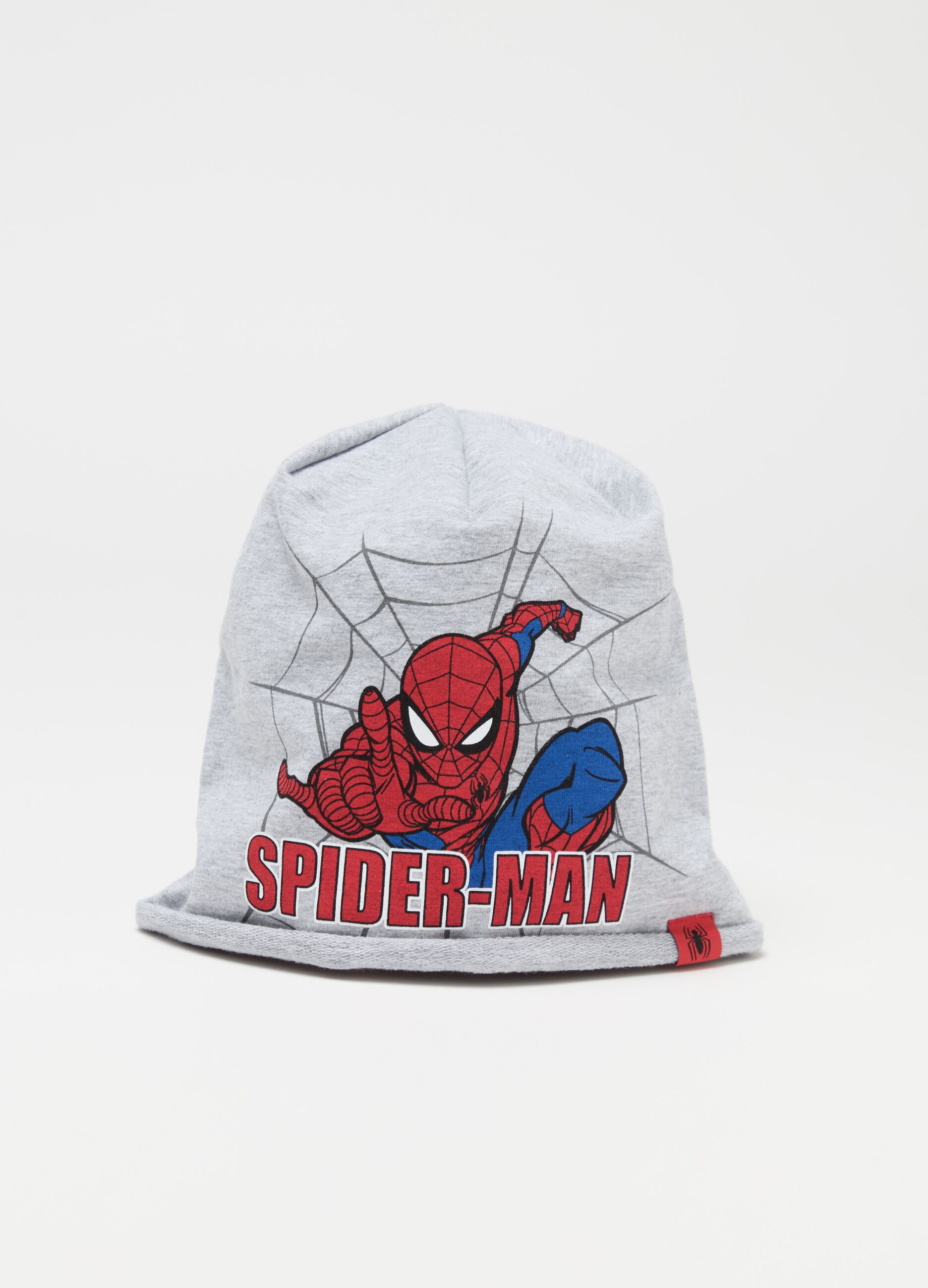 Hat in French terry with Spider-Man print