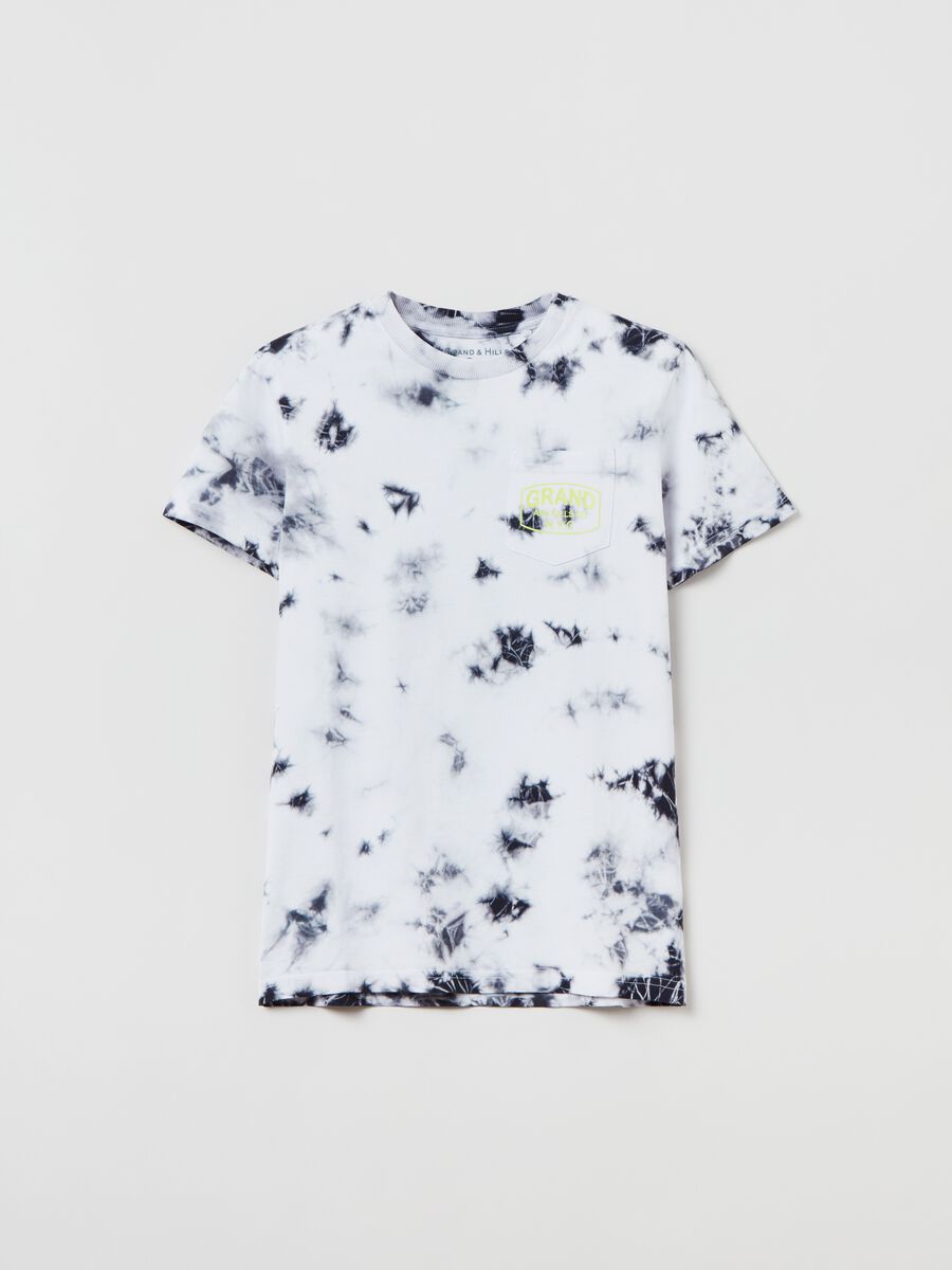 Tie-dye T-shirt with Grand&hills print_0