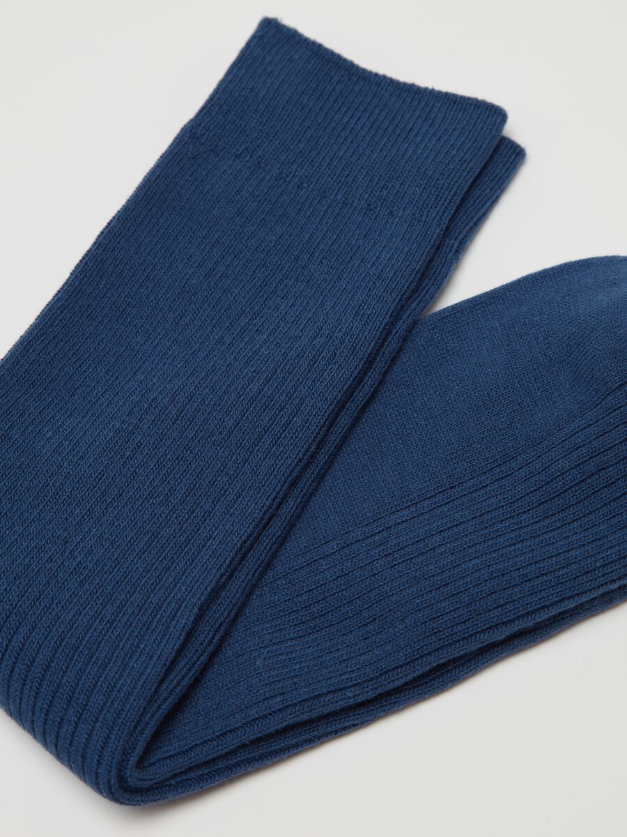 Stretch midi socks with ribbing_1