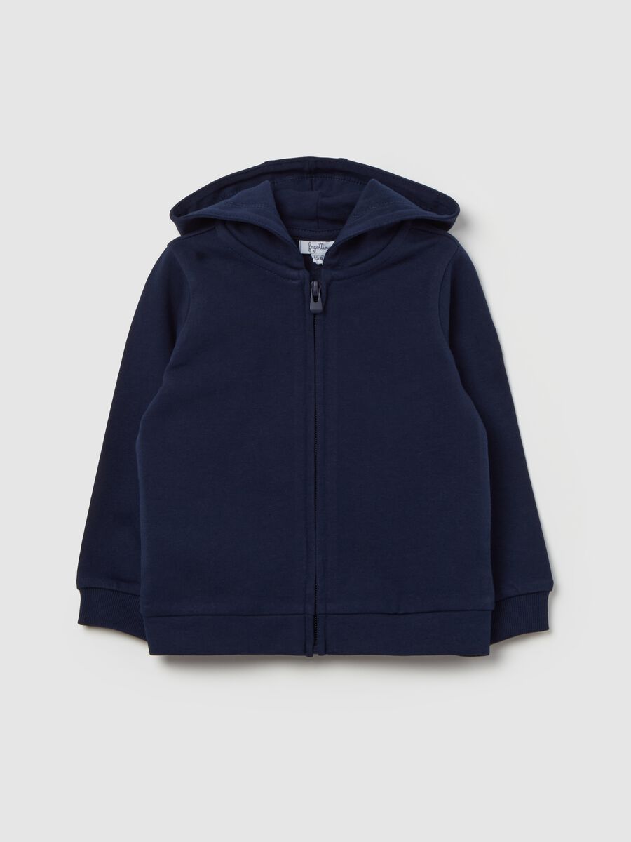 Full-zip sweatshirt in French terry with hood_0