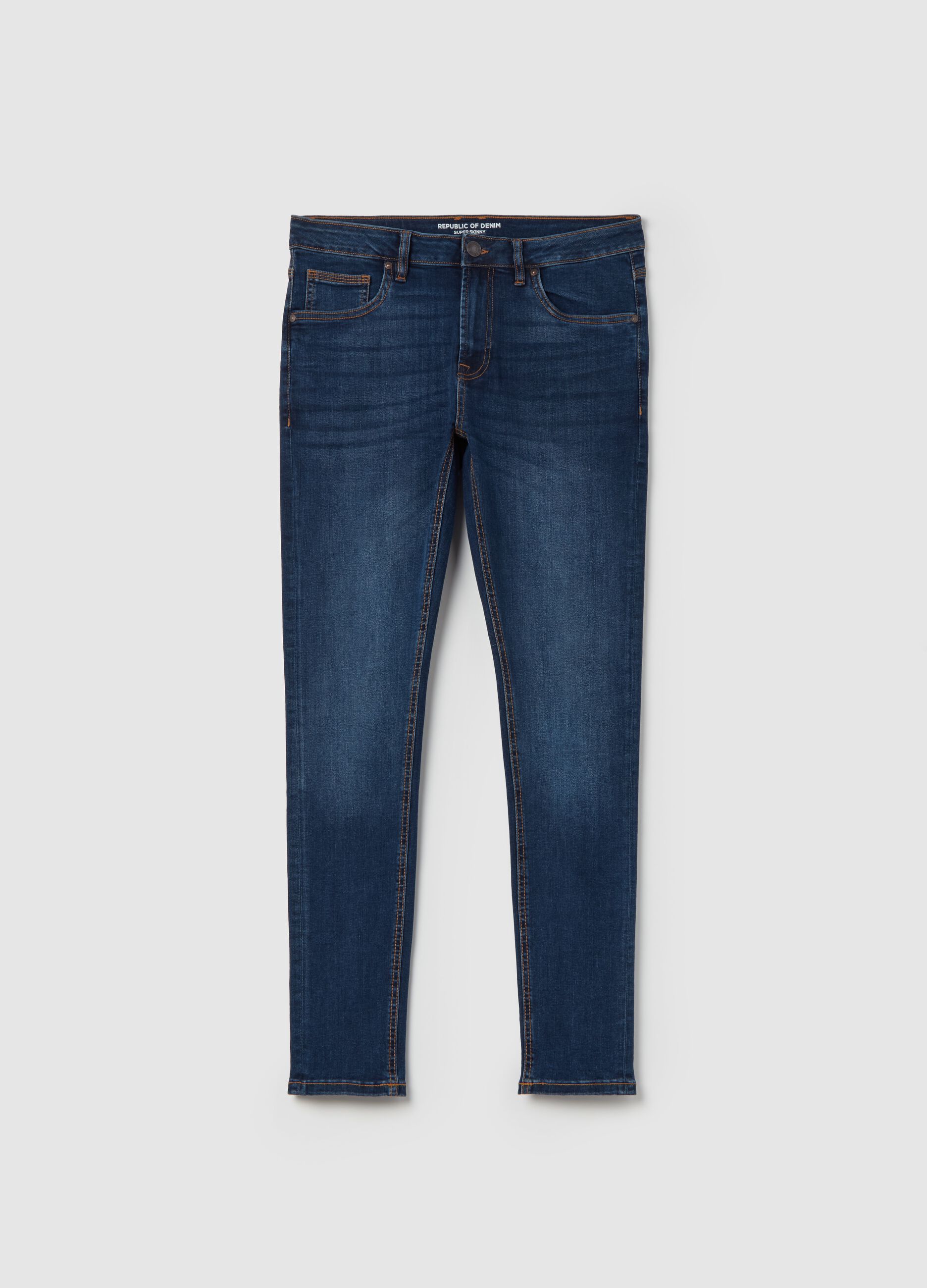 Jeans super skinny fit con scoloriture