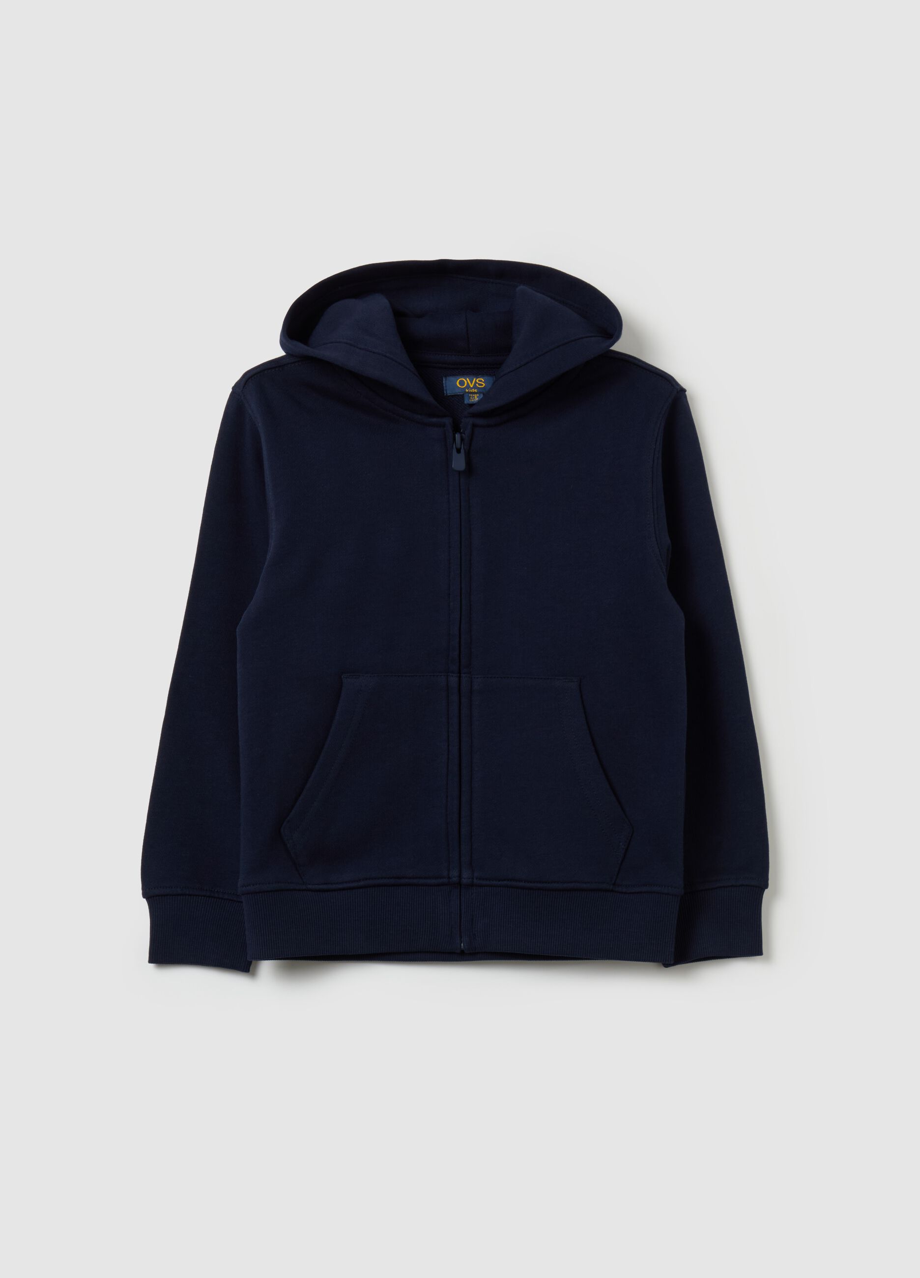 Essential organic cotton full-zip sweatshirt with hood