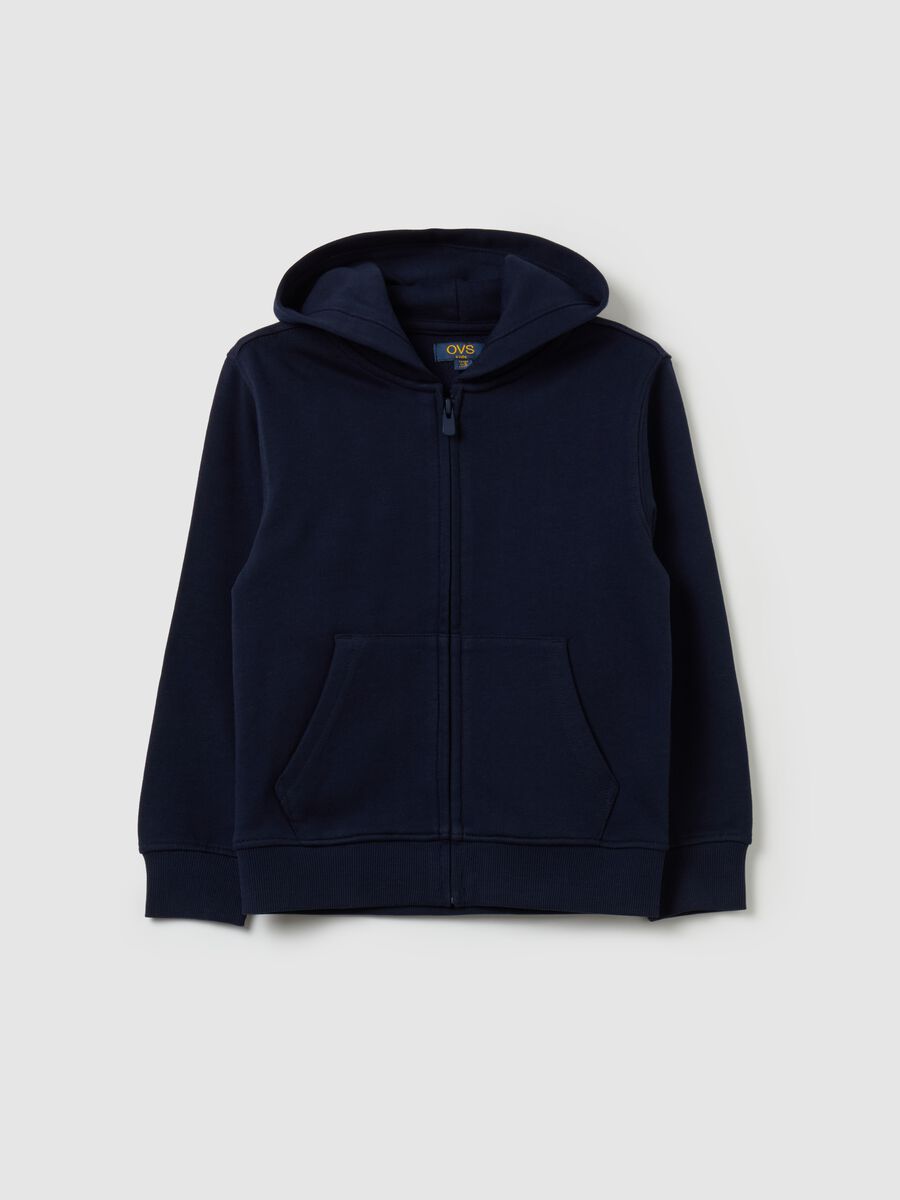 Essential organic cotton full-zip sweatshirt with hood_0