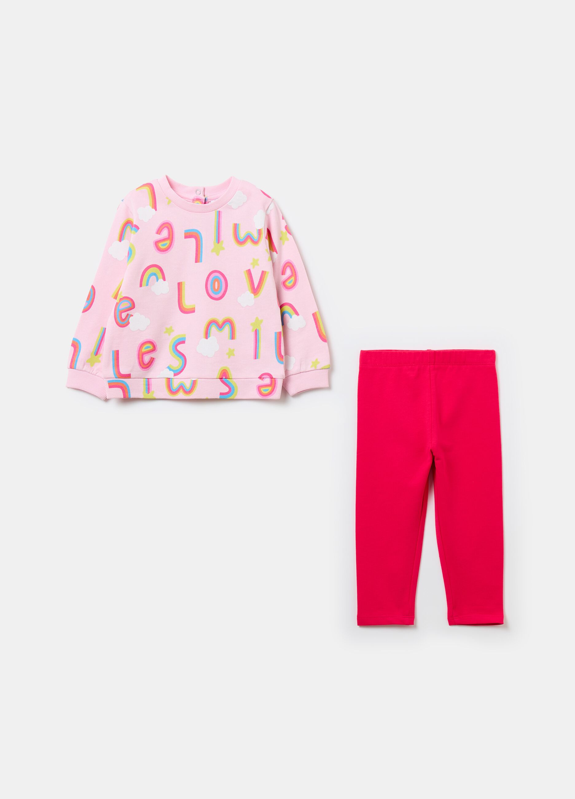 French terry jogging set with print