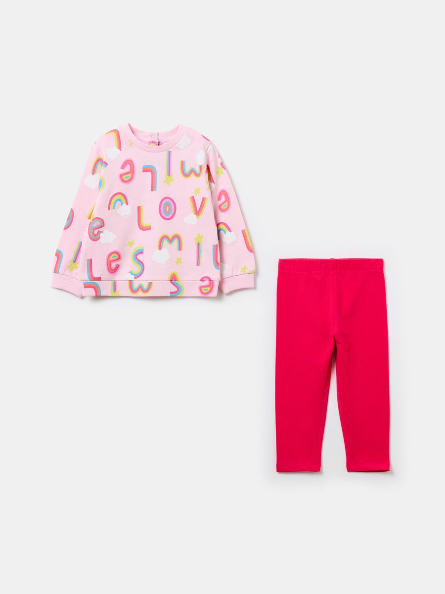 French terry jogging set with print_0