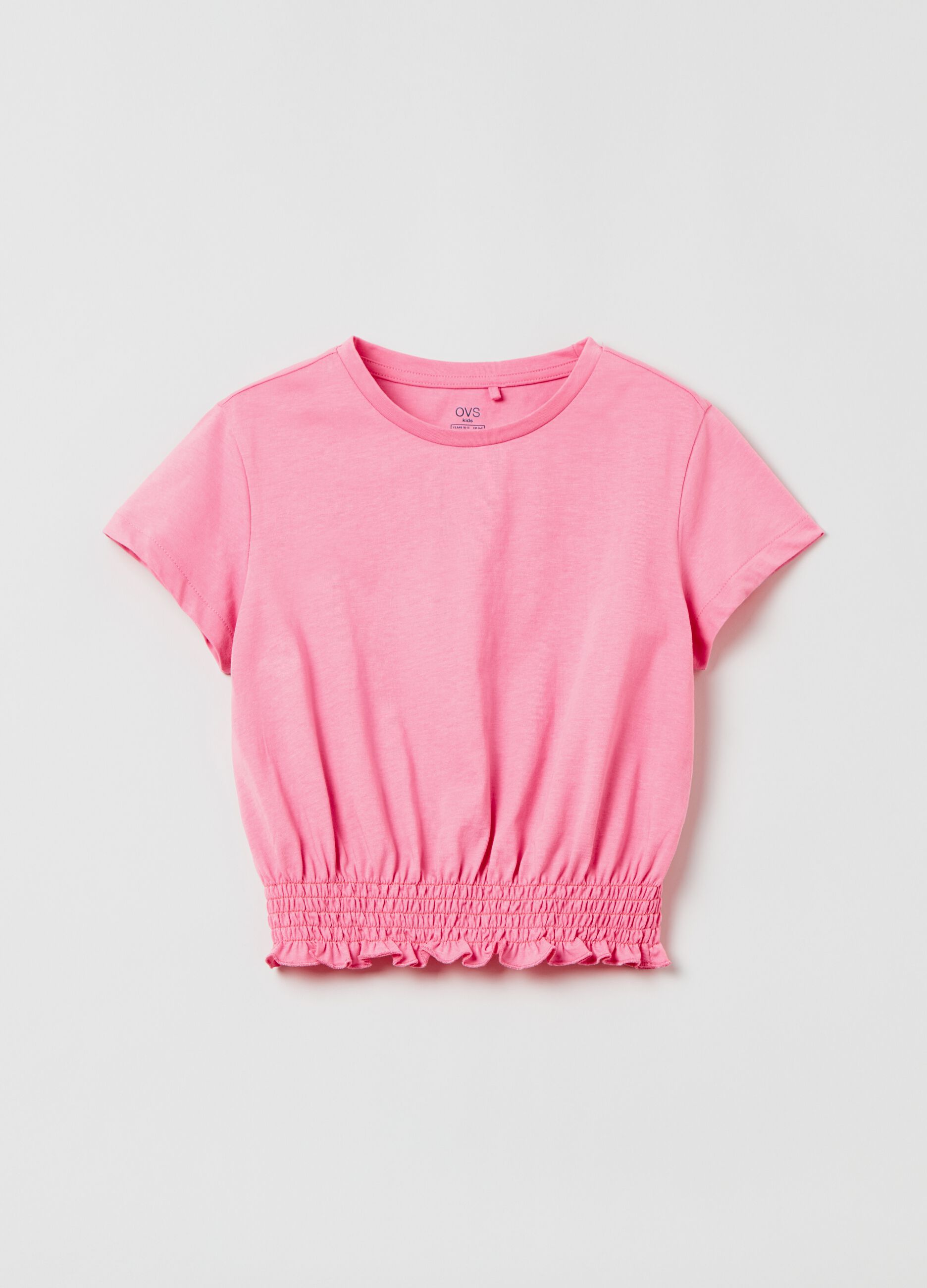 Cotton T-shirt with elastic base