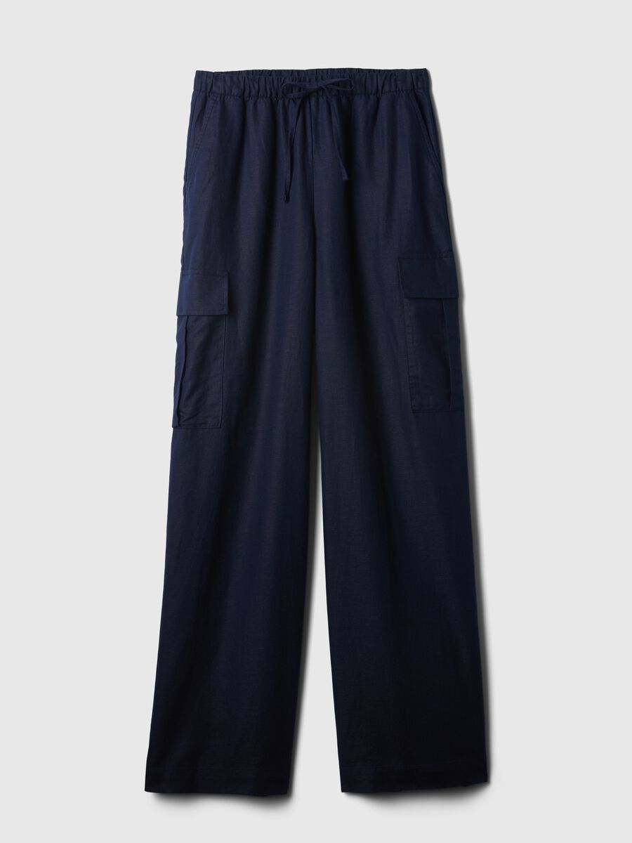 Pull-on wide-leg cargo trousers_5