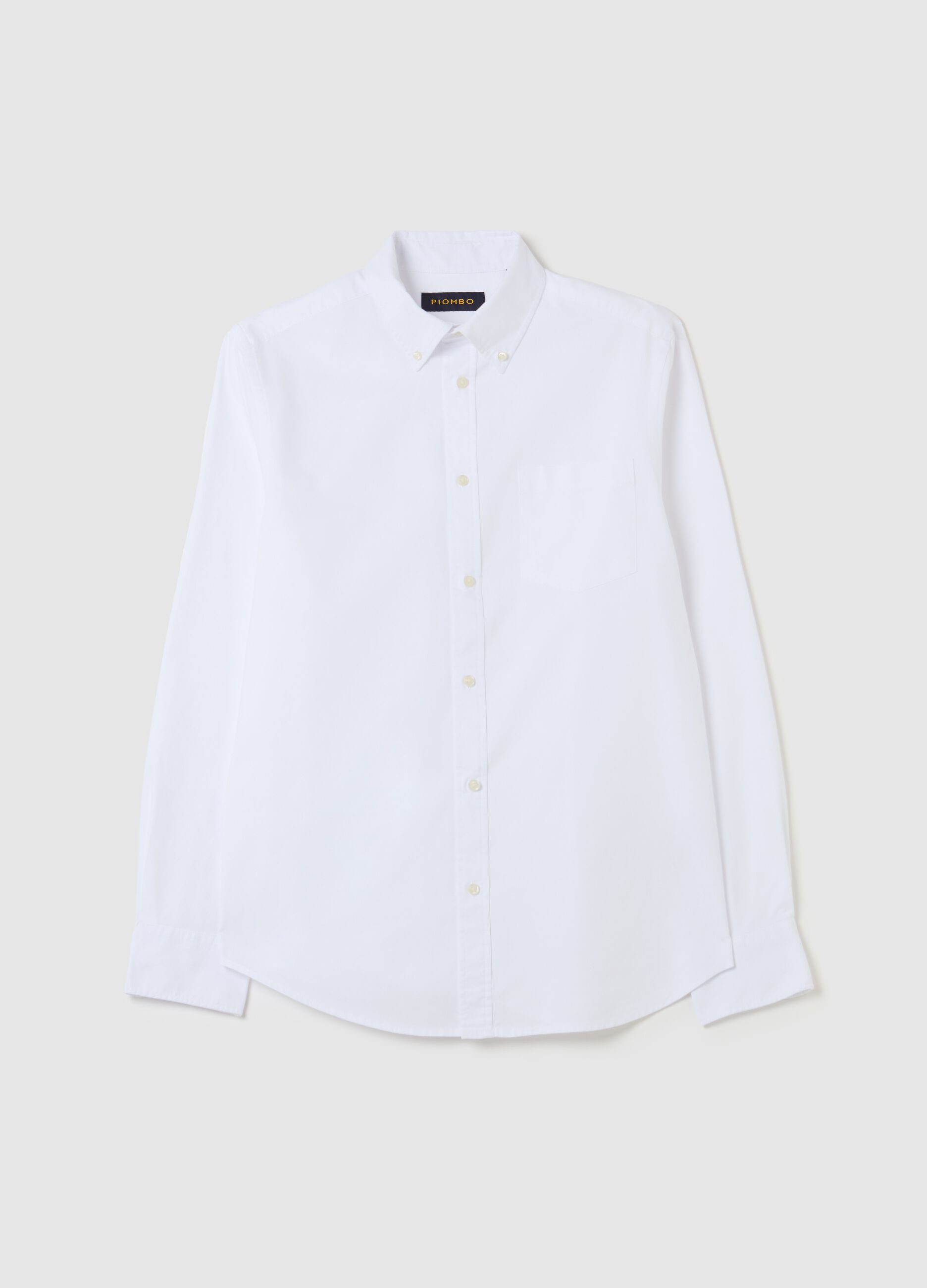 Oxford cotton shirt with button-down collar