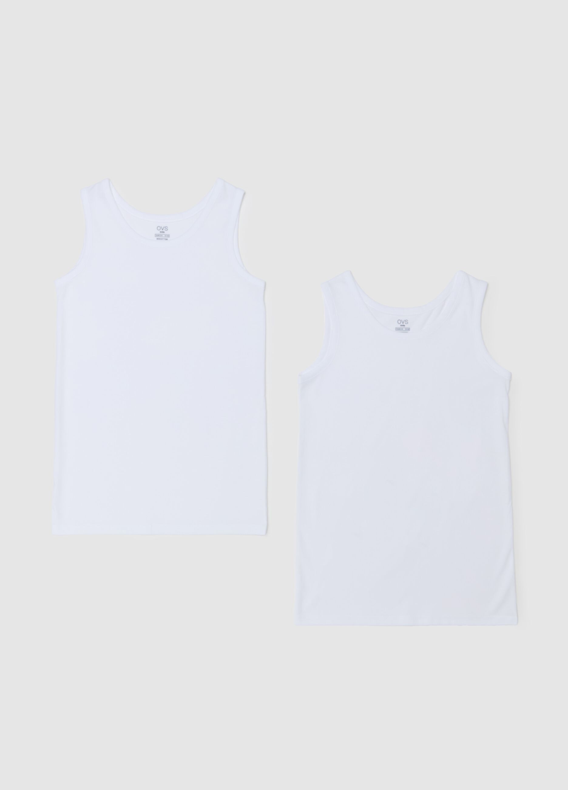 Two-pack racerback vests with round neck