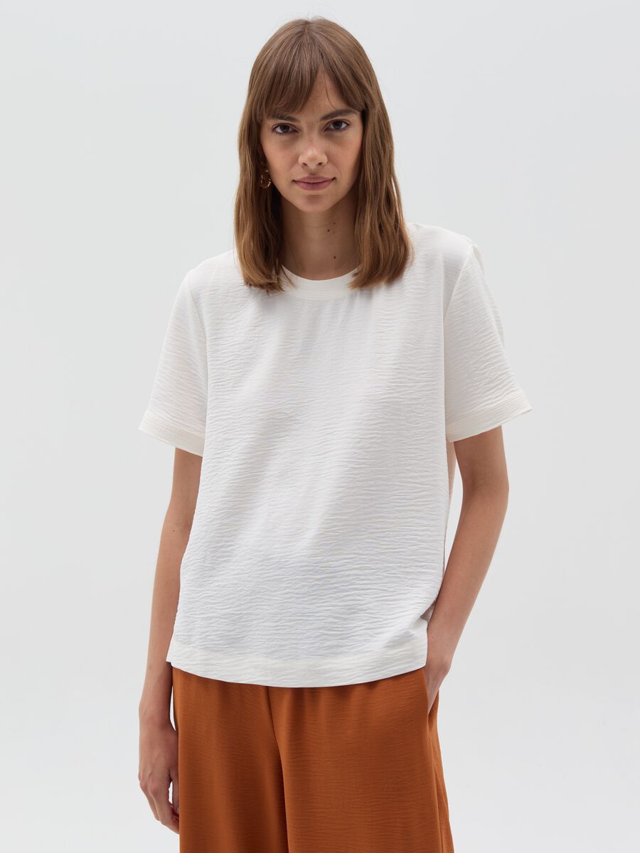 Blusa effetto crinkle con spacchetti_0