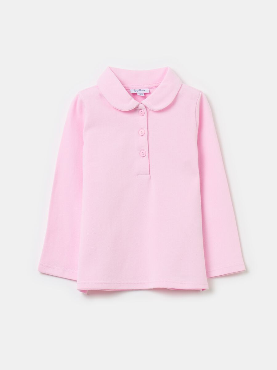 Long-sleeved polo shirt in organic cotton_0