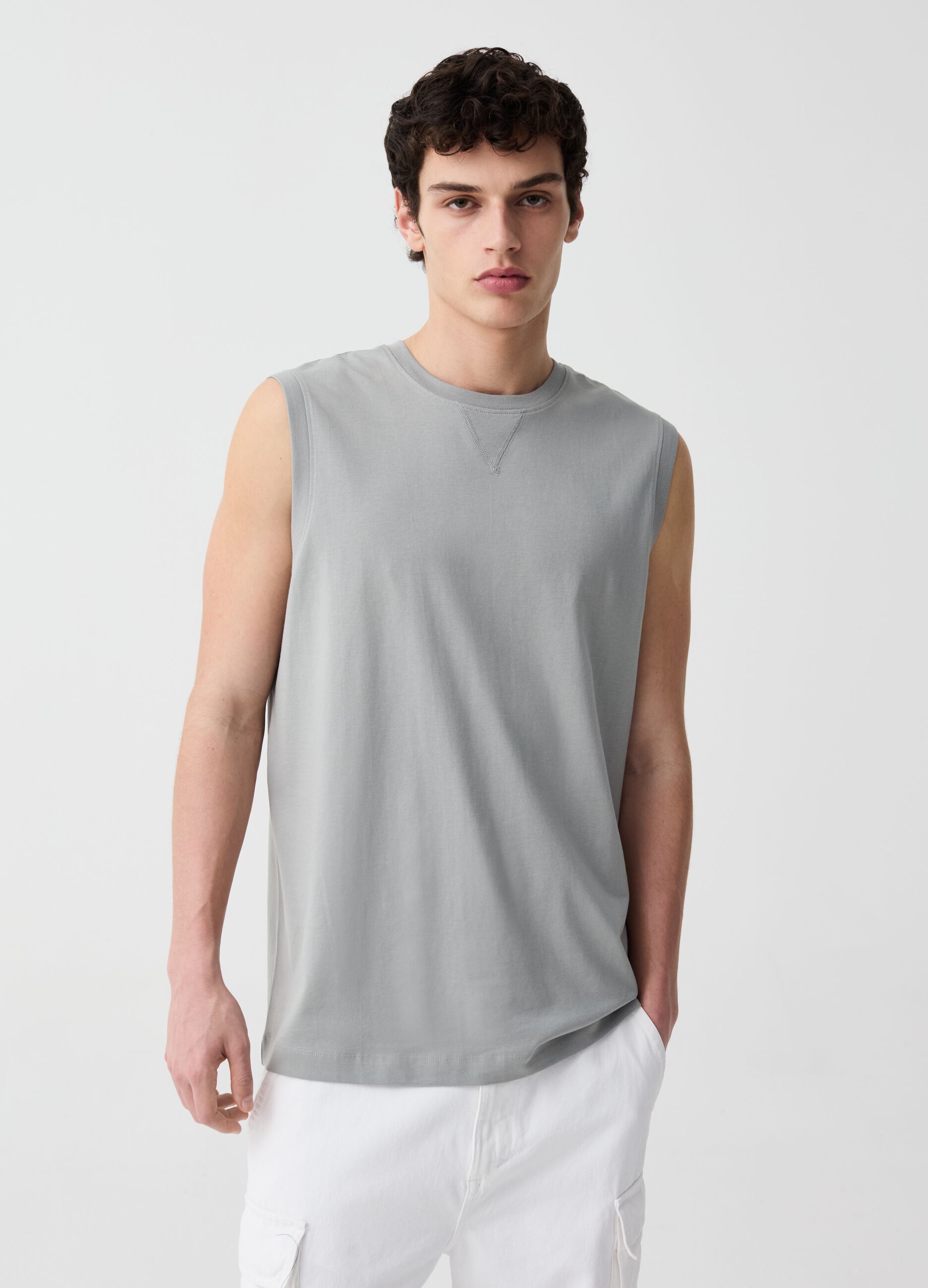 Ovs Tank top girocollo con dettaglio a V