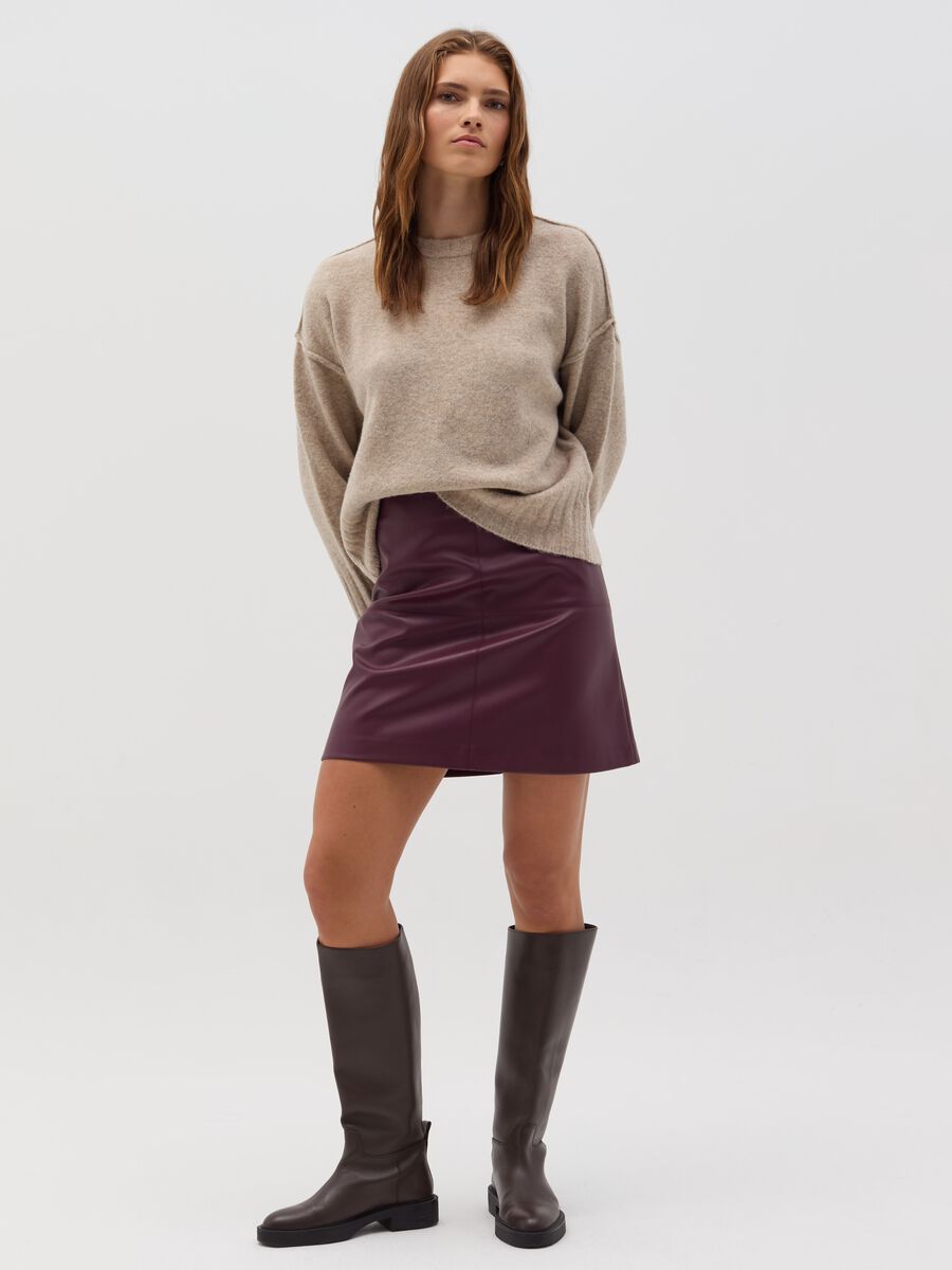 Oversized pullover in reverse stitch_1