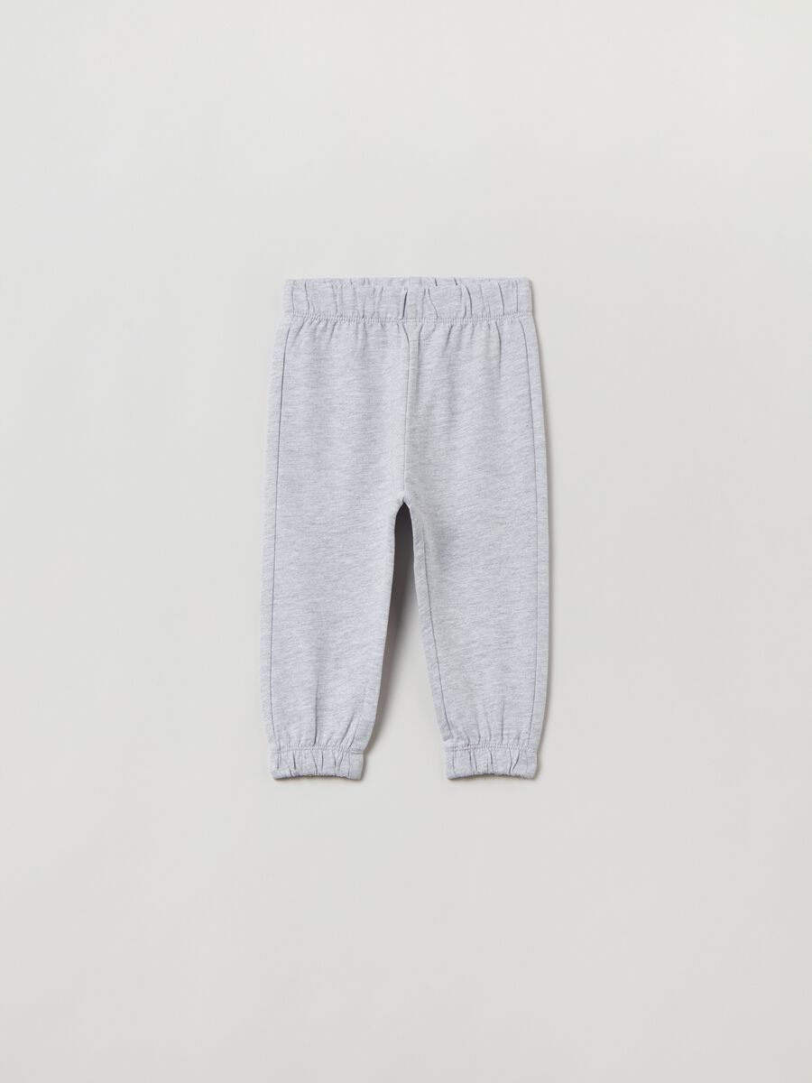 Fleece joggers with elasticated edging_0