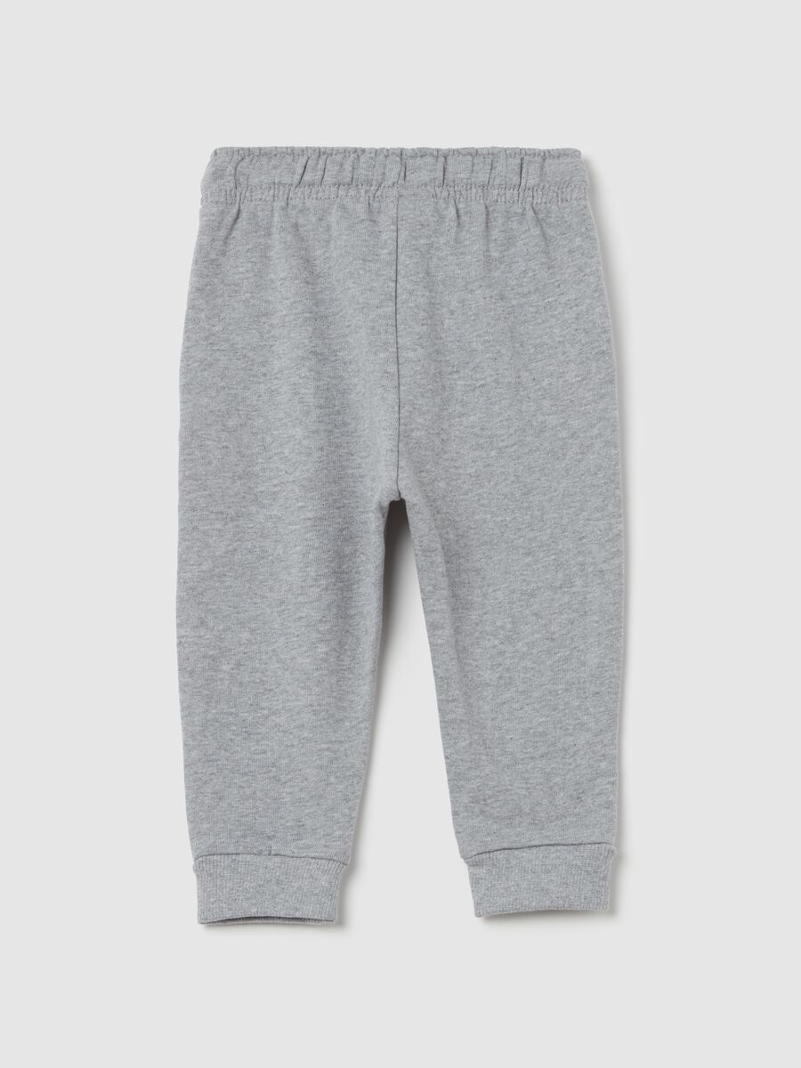 Fleece joggers with drawstring and print_1