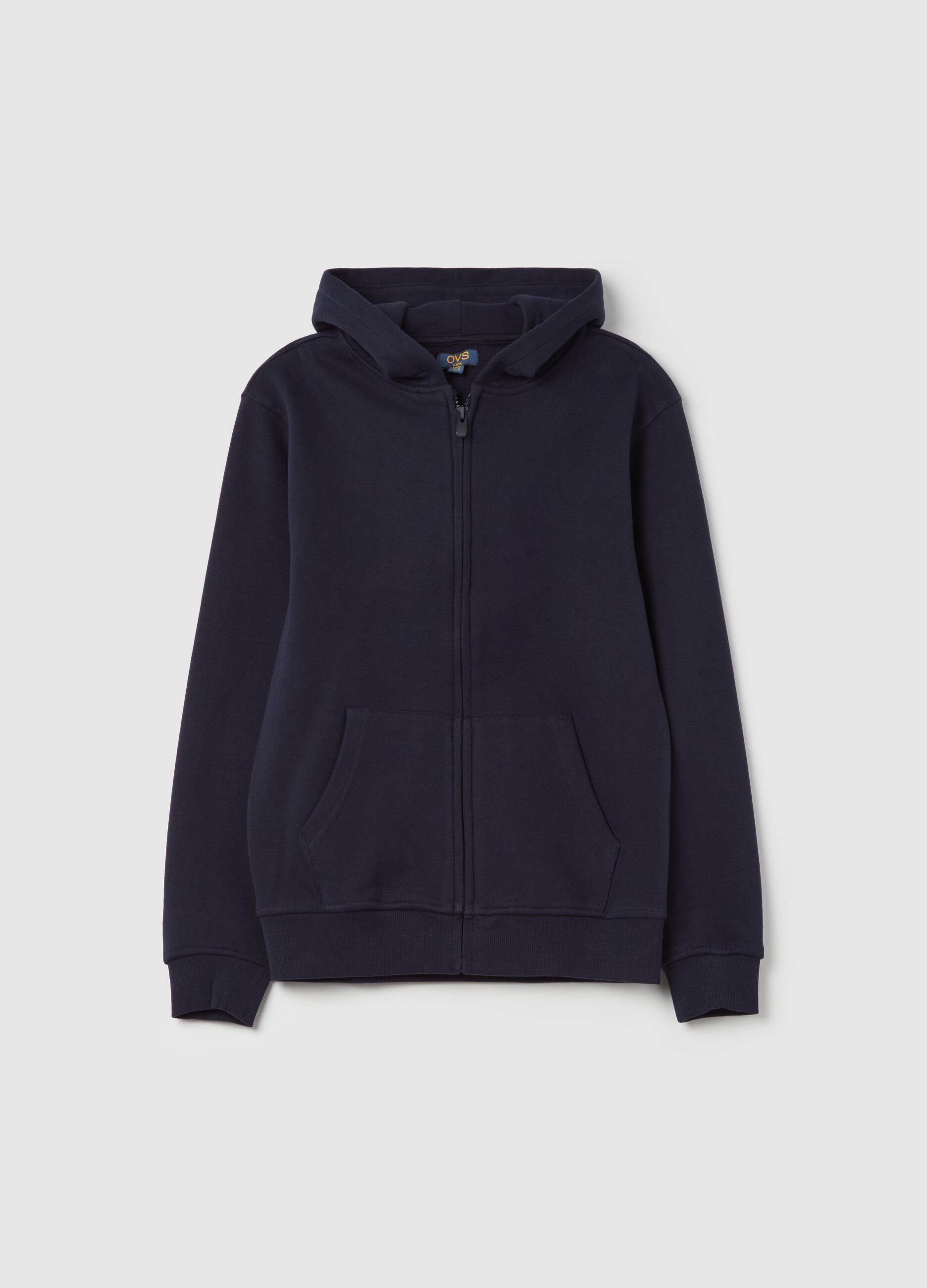 Essential full-zip sweatshirt in fleece with hood