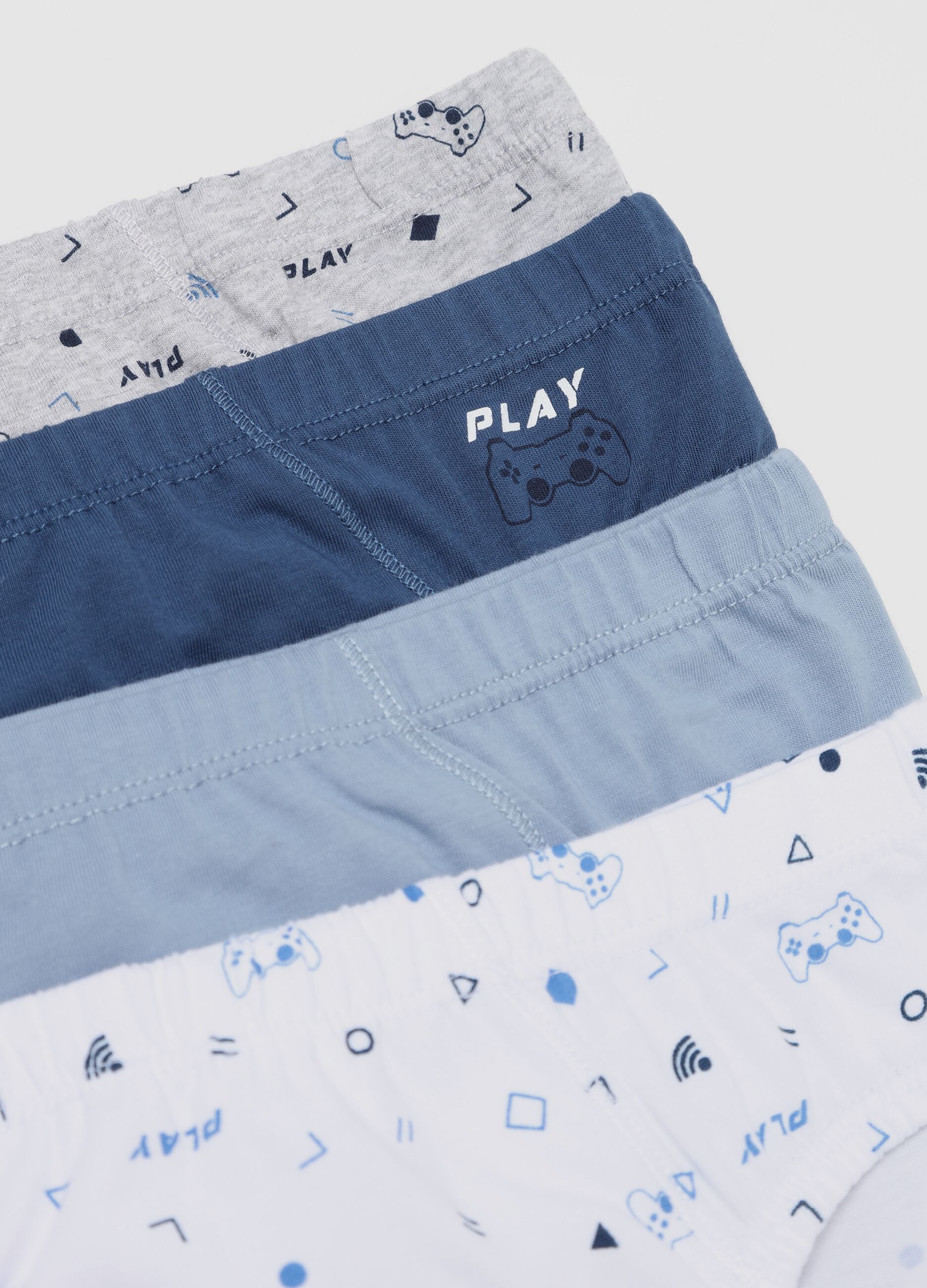 Seven-pack briefs in organic cotton with print