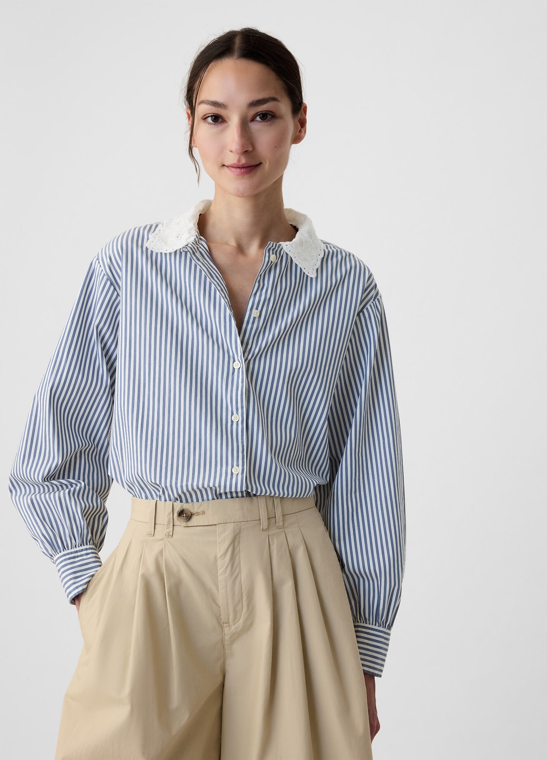 GAP for DÔEN shirt with collar in broderie anglaise