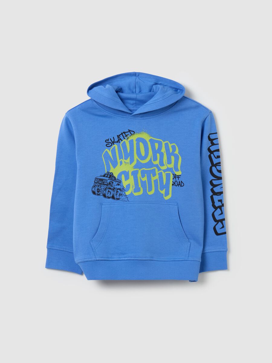 Sweatshirt with hood and "N. YORK CITY” print_0